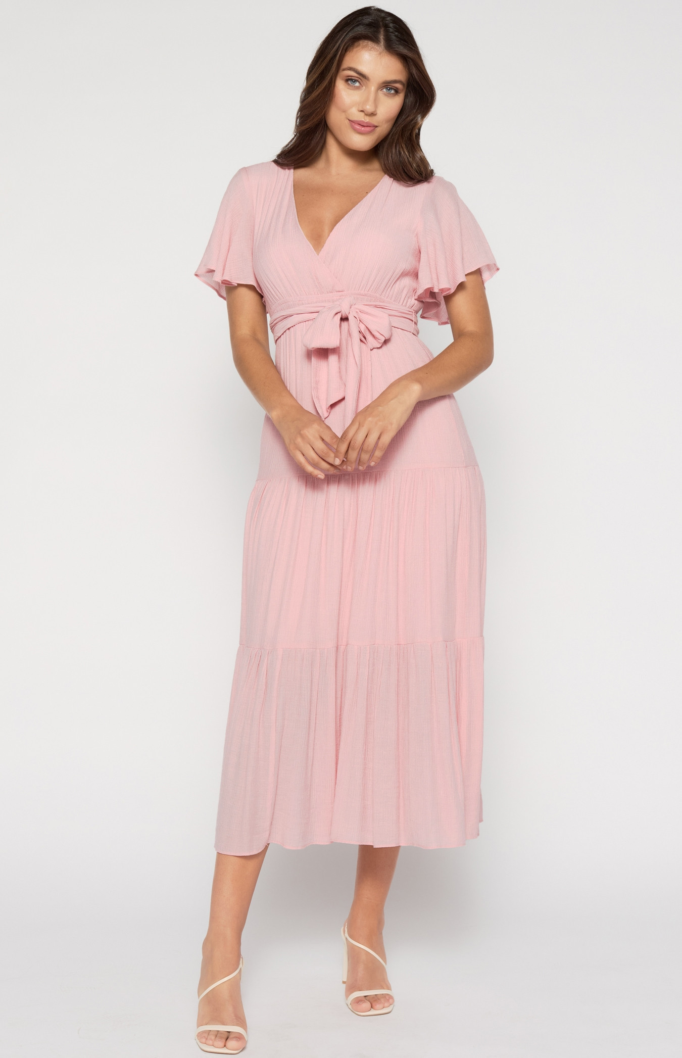 knee length dresses for ladies Shirred Midi Dress main image 0
