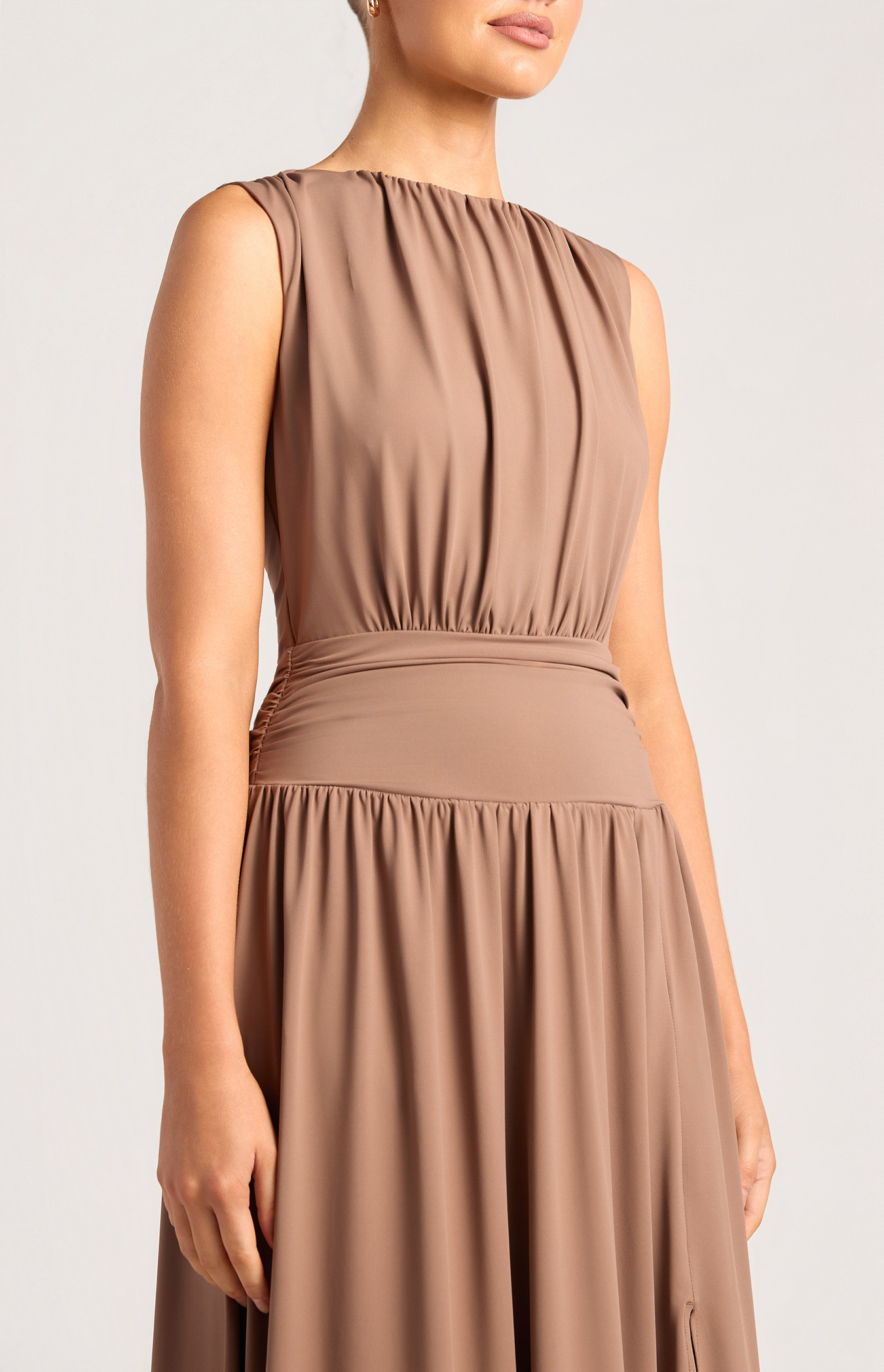 Waist Ruched Detail Jersey Dress (SDR1952A) | Style State