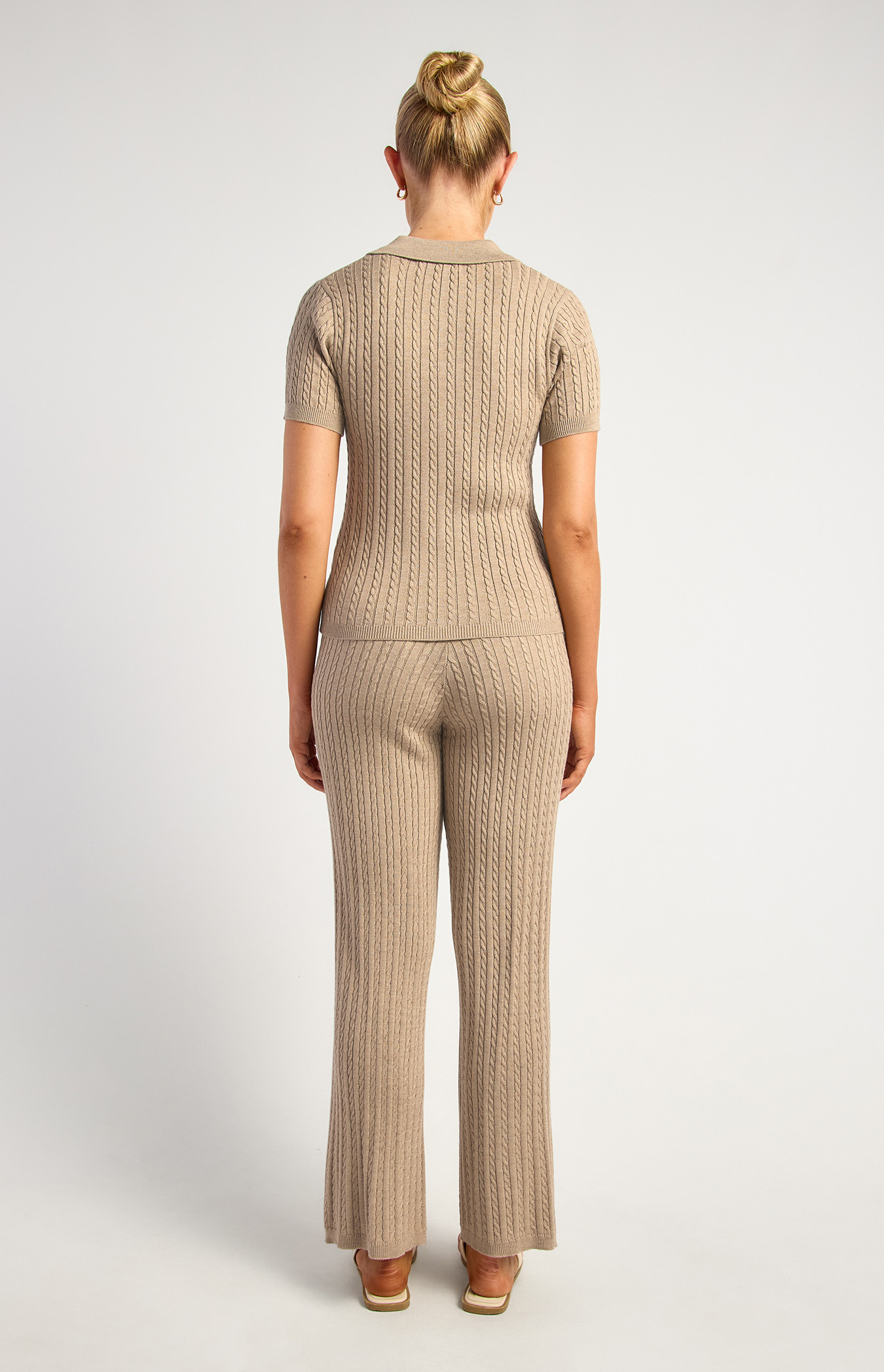 Cable Knit Textured Knit Top And Pants Set (SKN964) | Style State