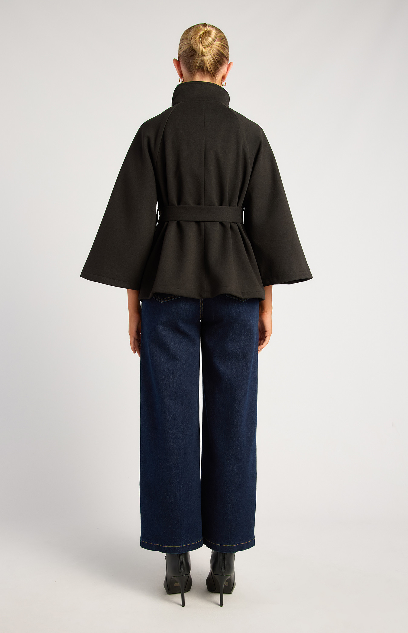 Funnel Neck Cape Coat (WJT266B) | Style State