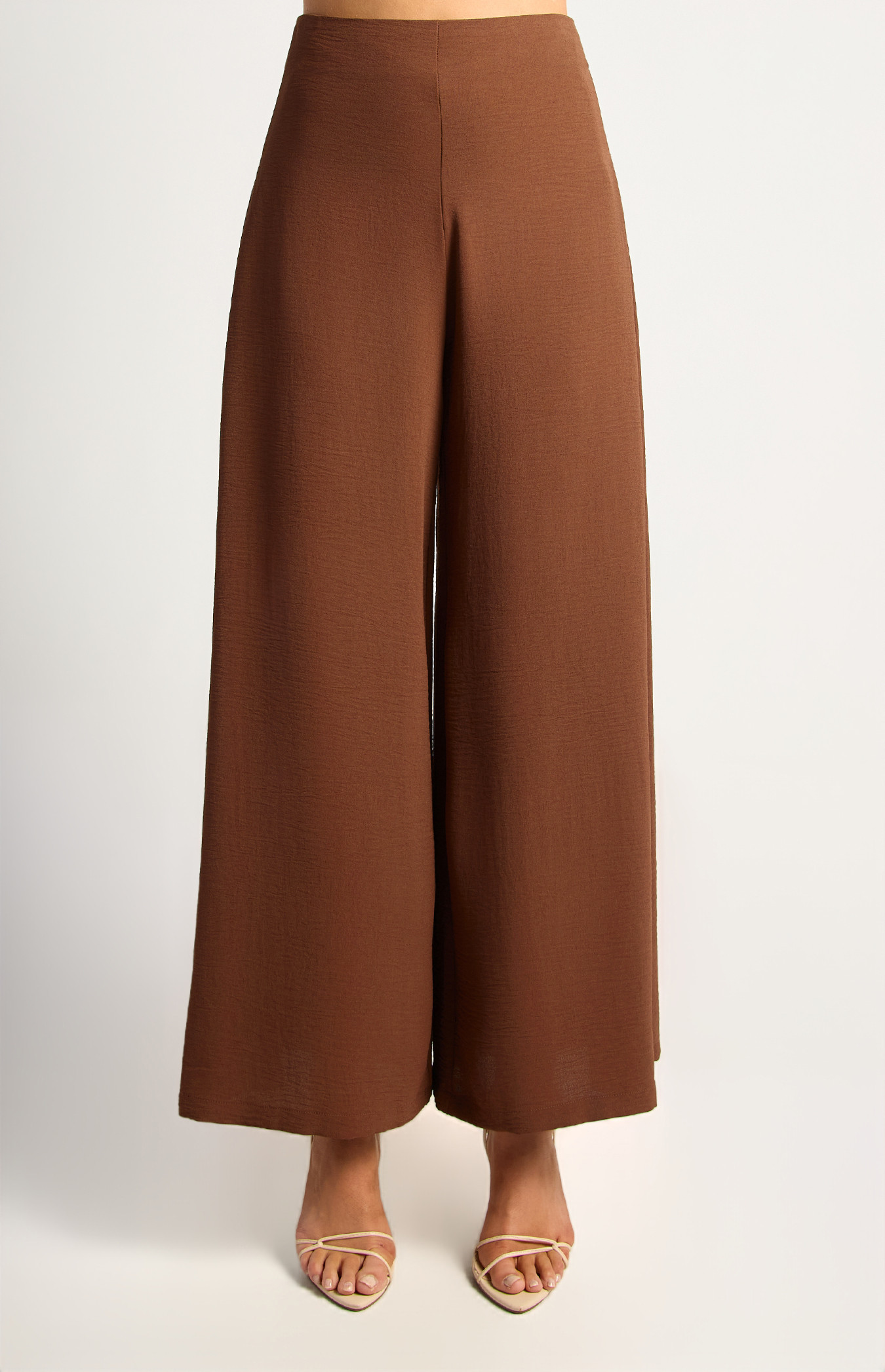 High Waisted Side Pleat Detail Wide Leg Pant (WPA355B)