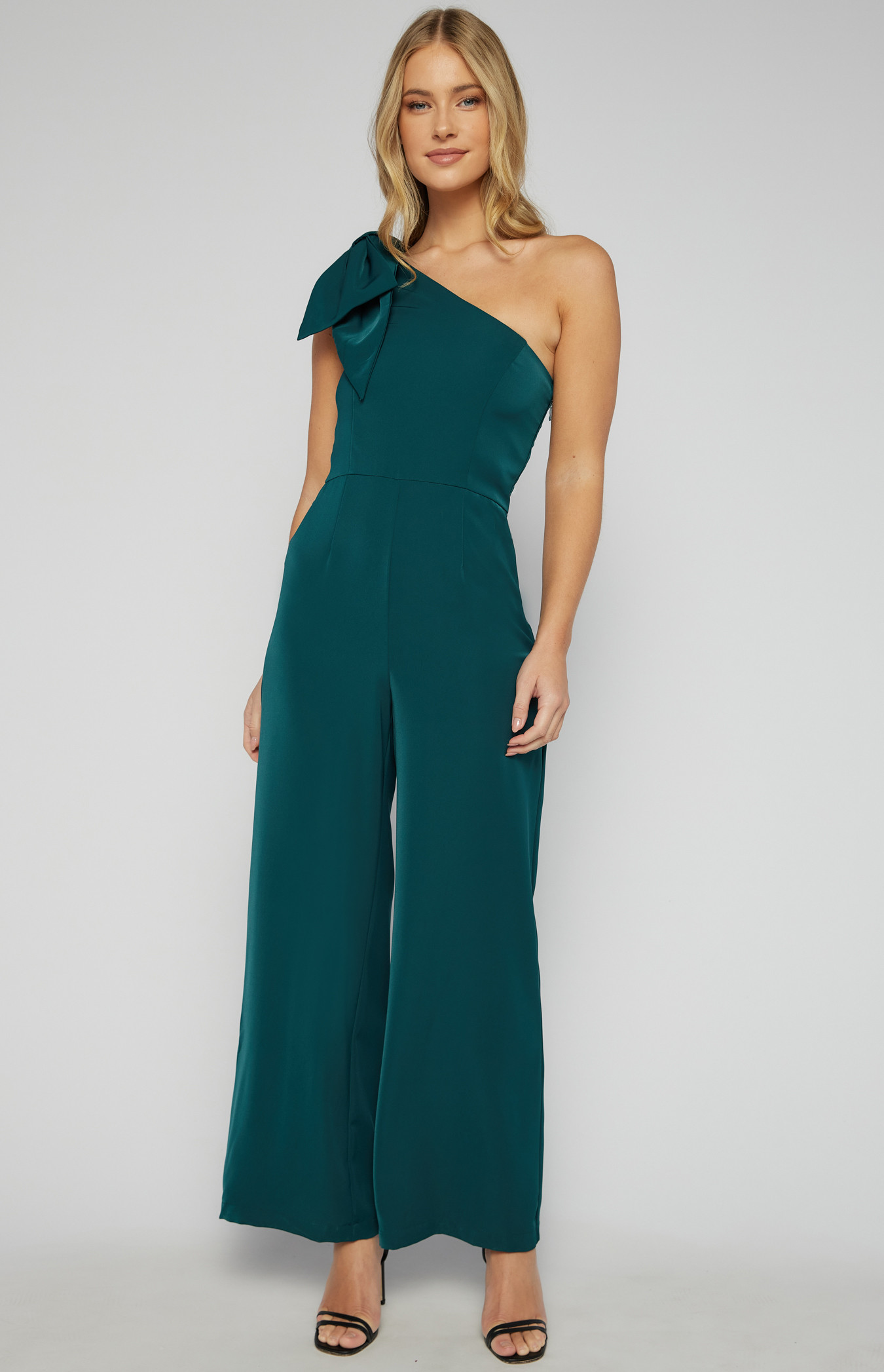 One Shoulder Bow Feature Jumpsuit (SJP593A)