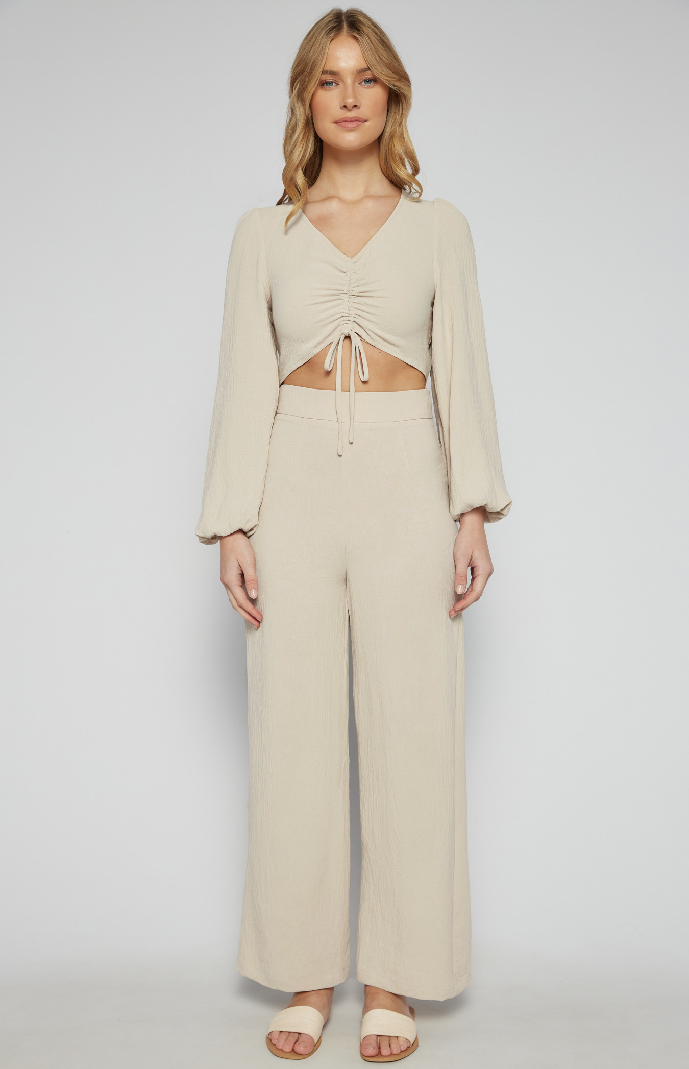 Drawstring Detail Top and Pants Set (SSE478A)