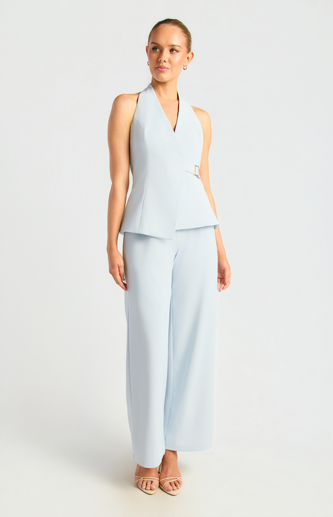 Halter Tie Neckline Vest Top And Pants Set (SSE611B)