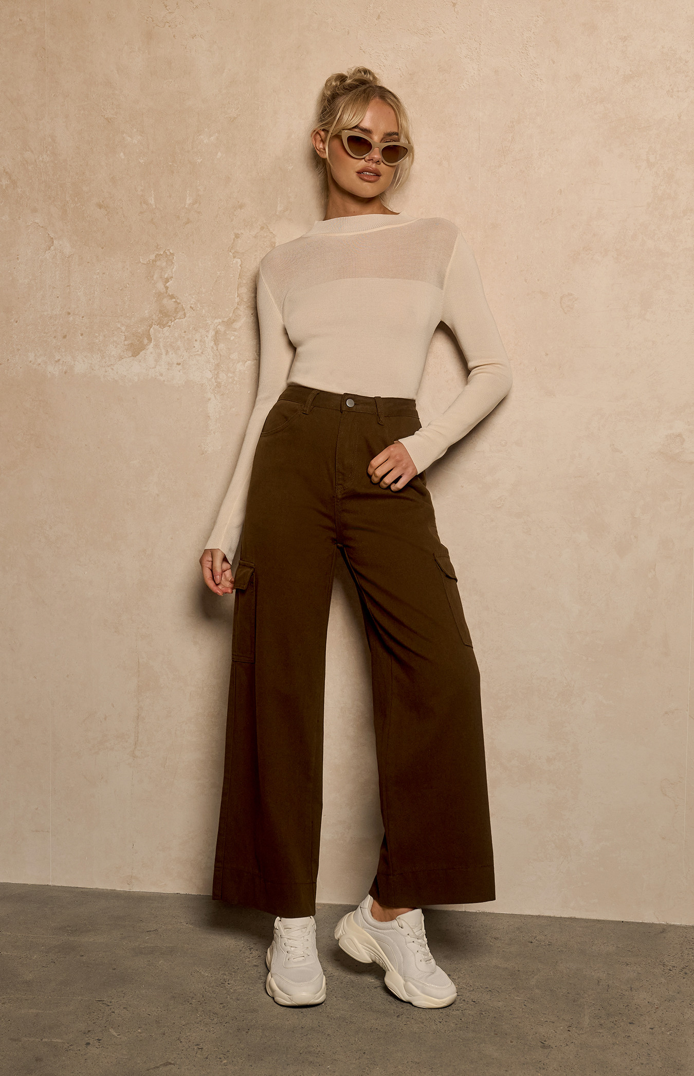 Cotton Side Patch Pocket Detail Pants (SPA472B)