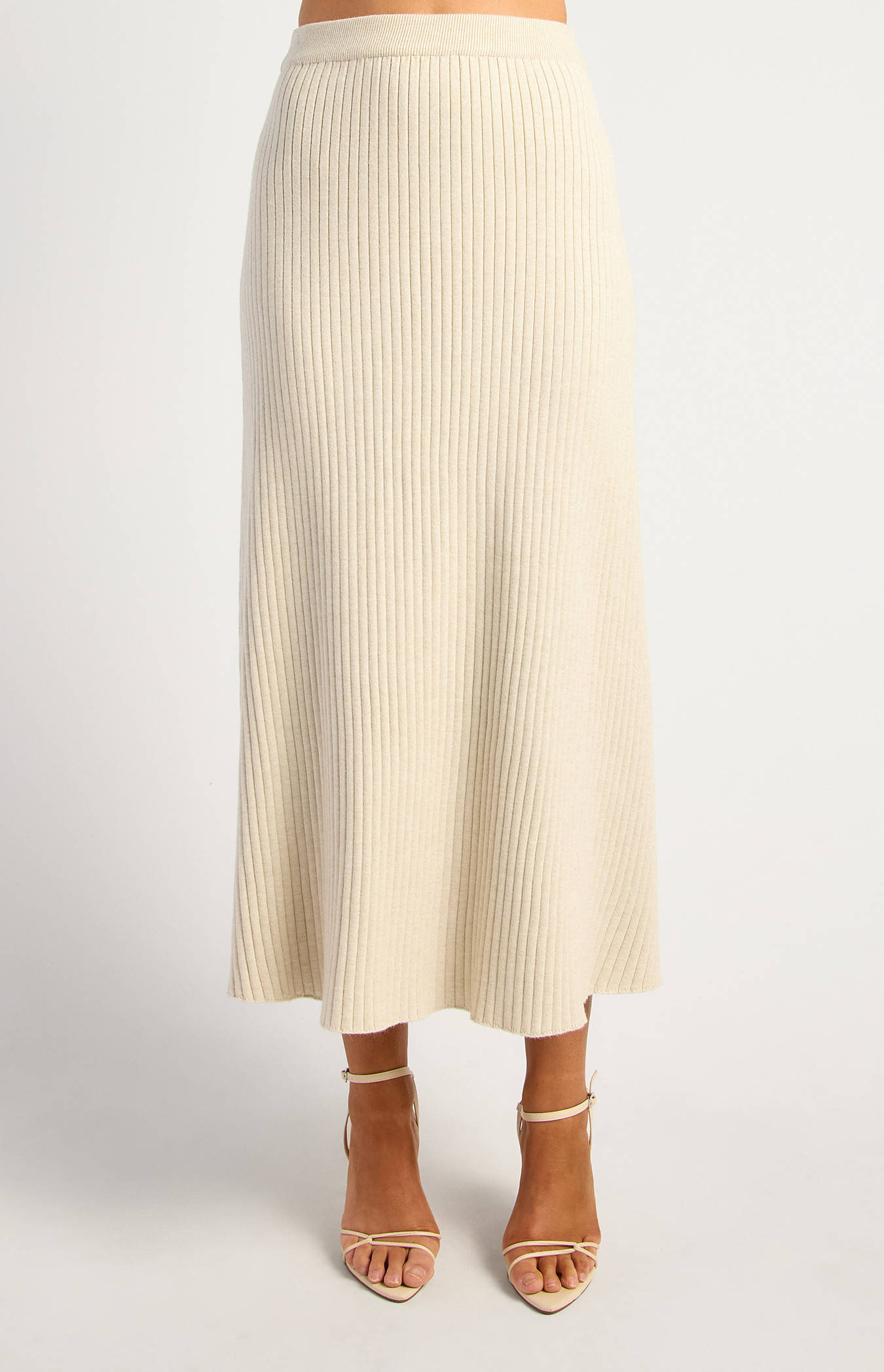 A-Line Ribbed Knit Skirt (WKN877)
