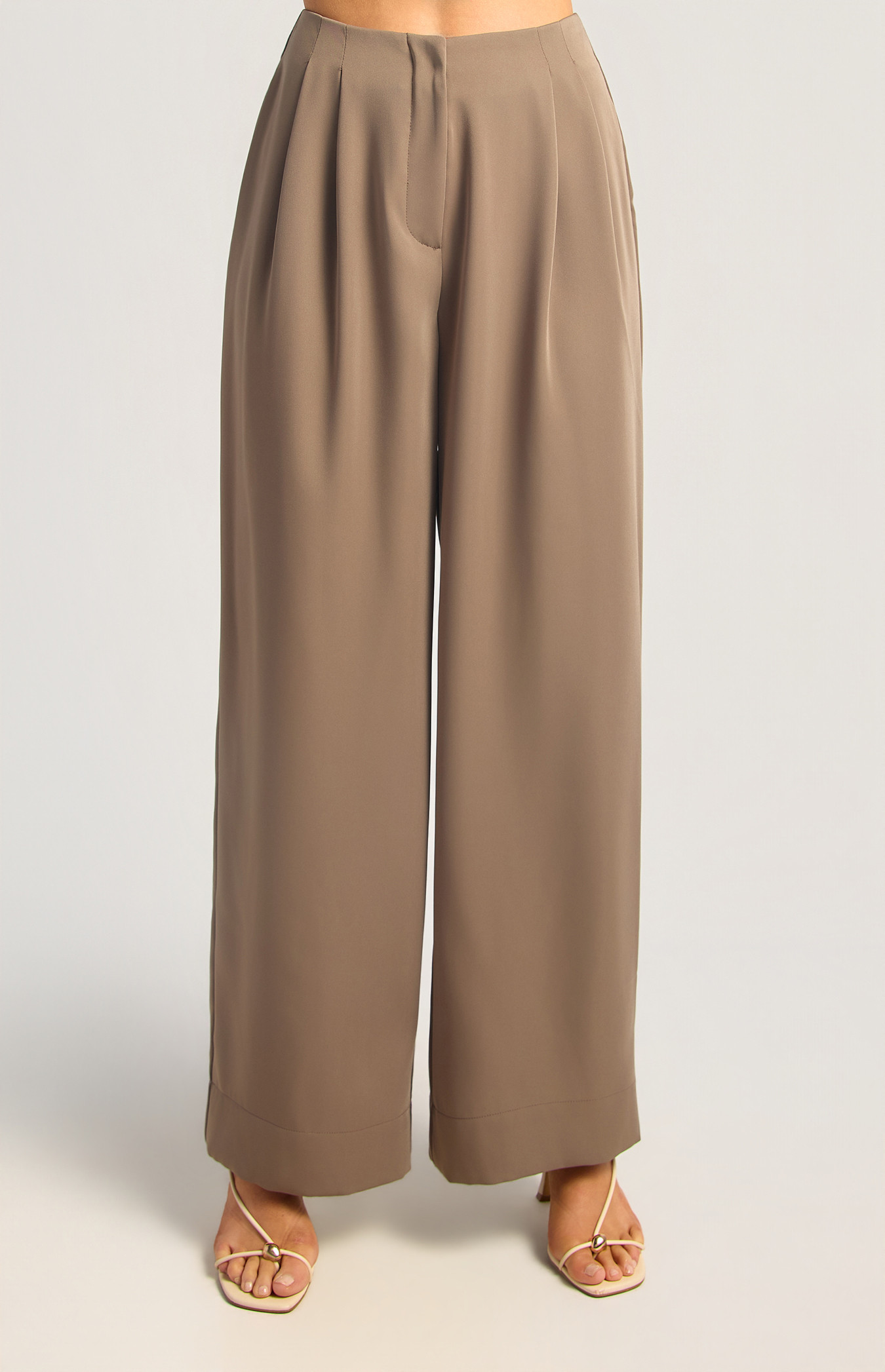 Double Pleat Detail Straight Leg Pants (WPA367B)