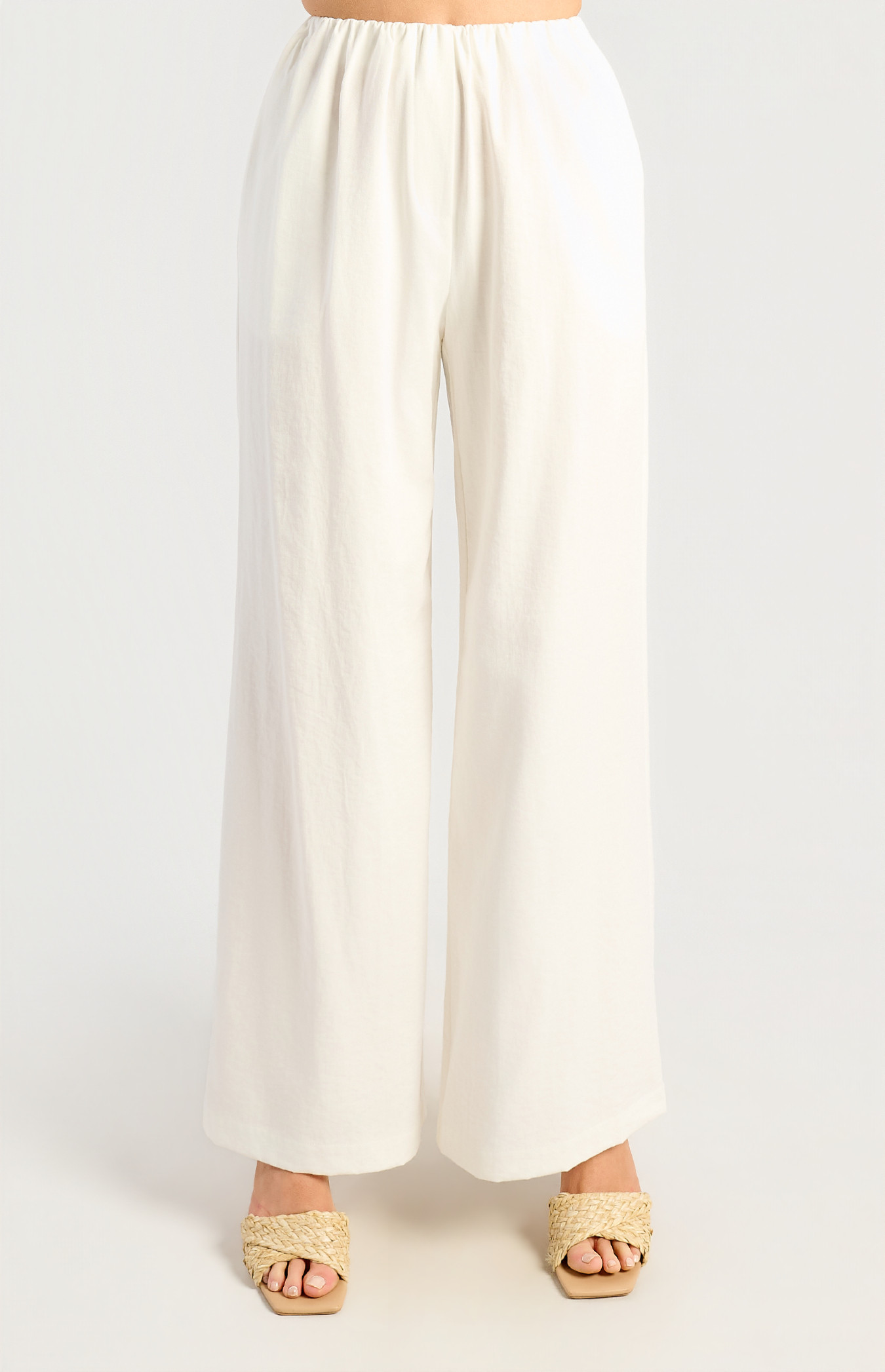 Ruched Waist Detail Wide Leg Pants (WPA387B)