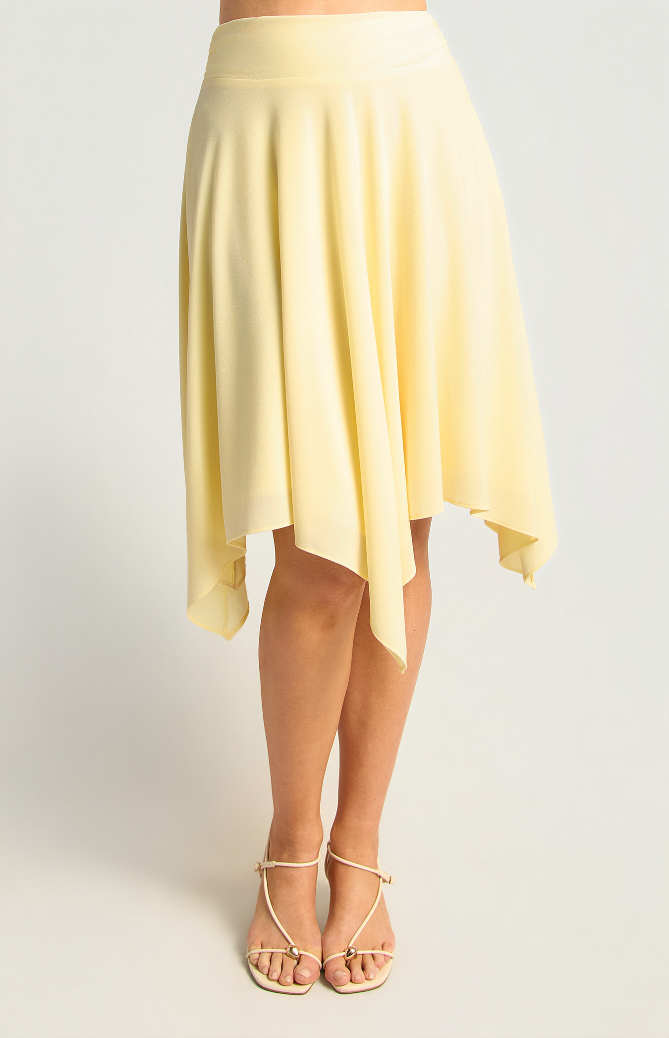 Hankerchief Hem Waist Panel Detail Skirt (WSK296B)