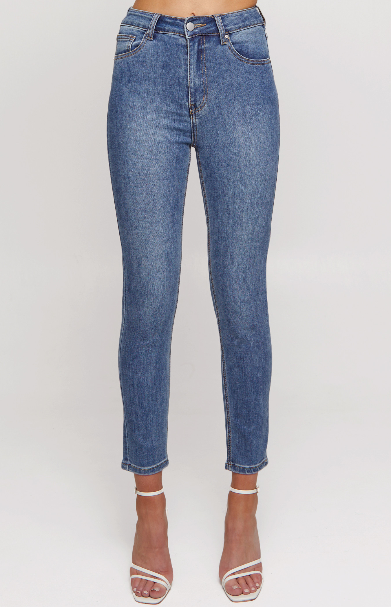 High Waist Skinny Stretch Embroidered Jeans