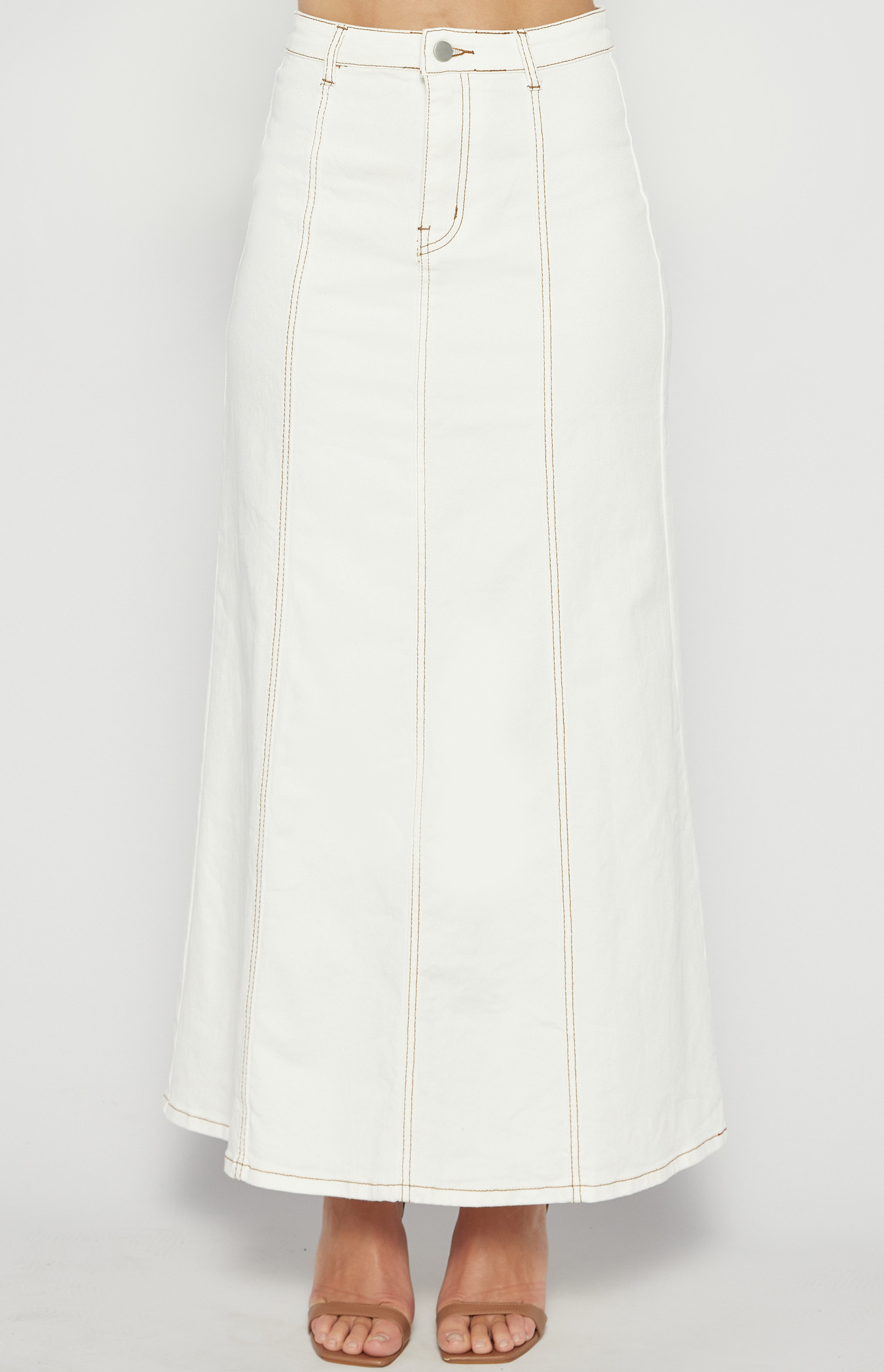 Maxi Denim Skirt with Panel Details (SDM136) 