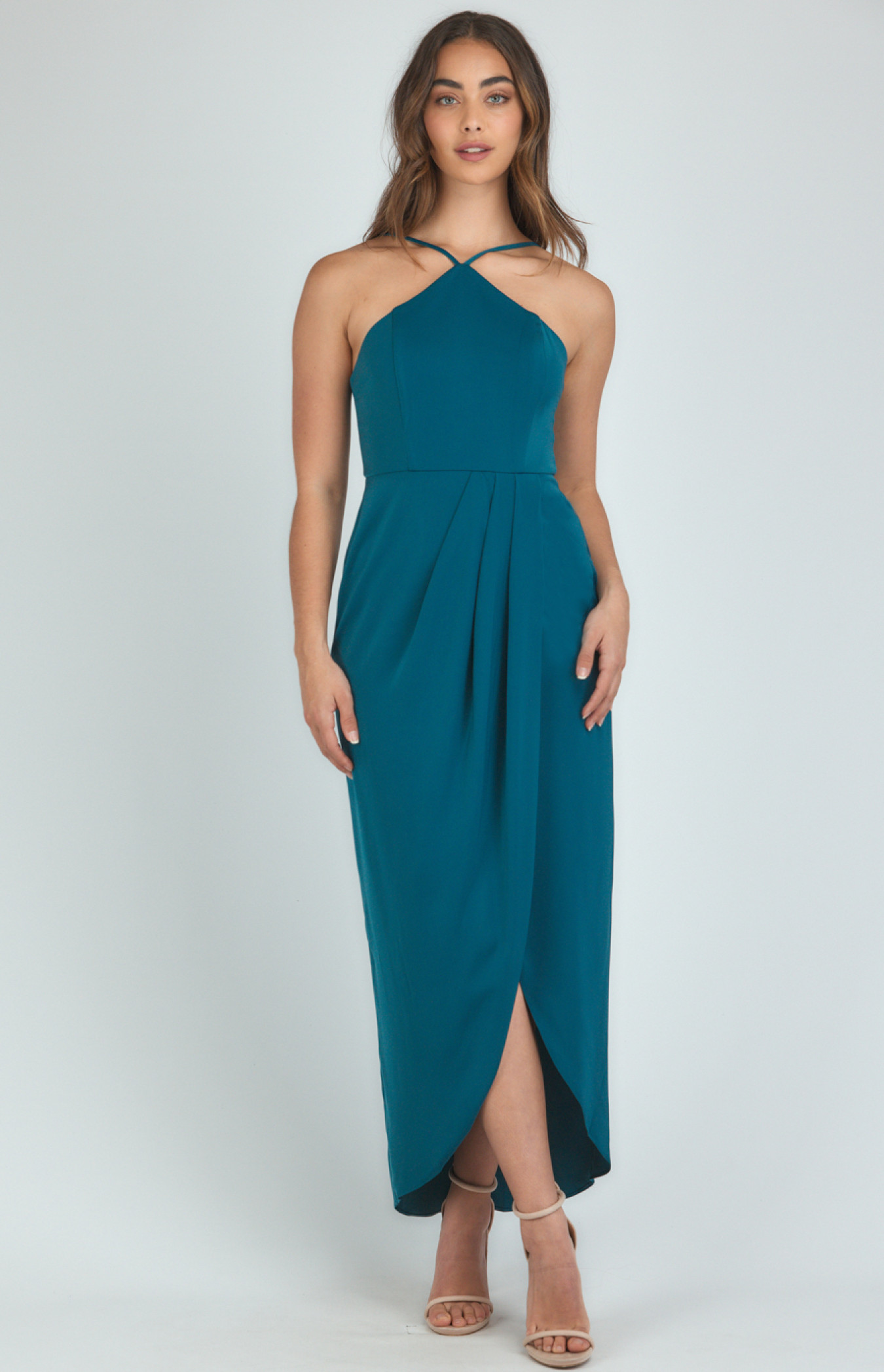 Midi Dress with halter neckline