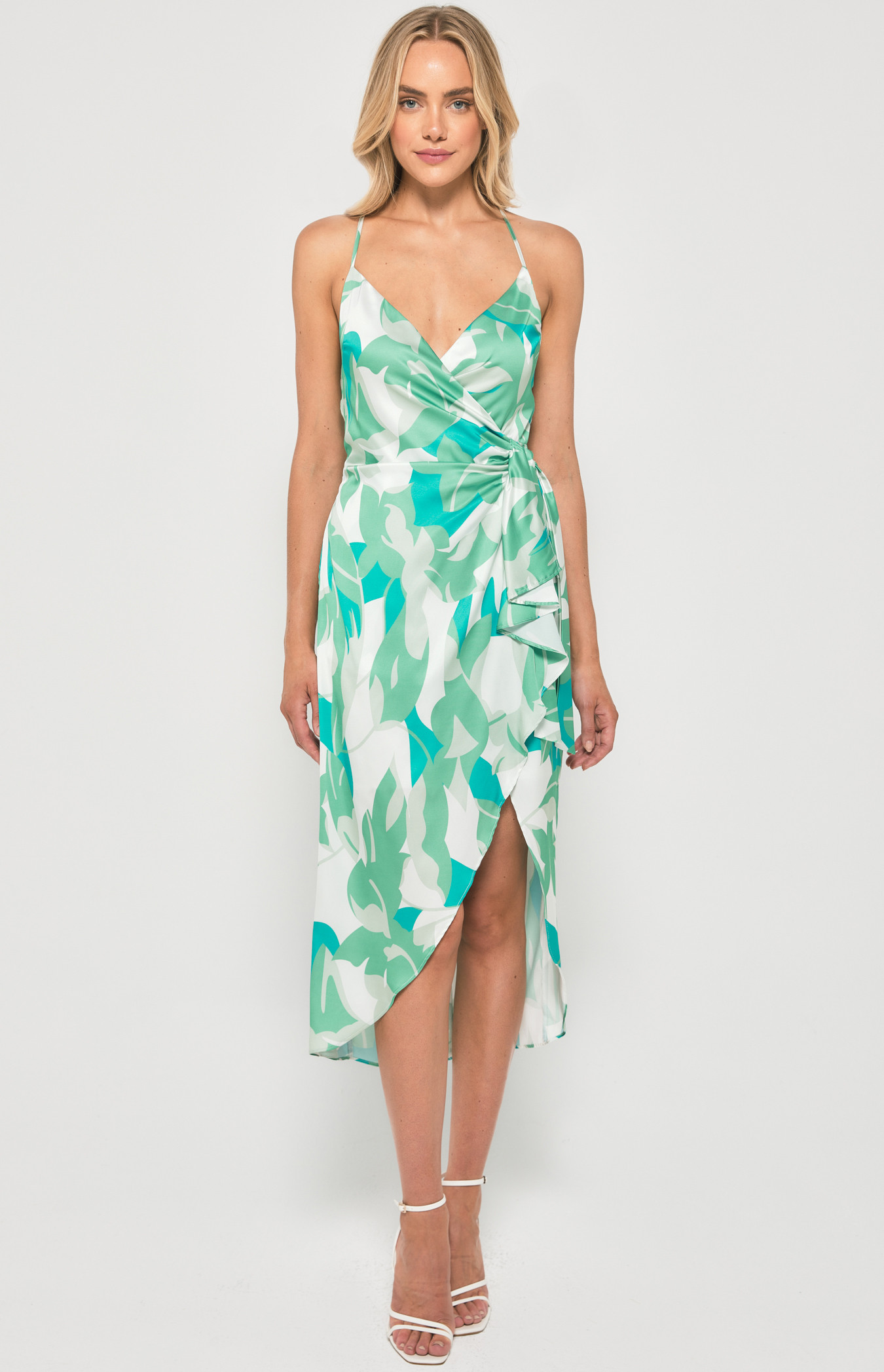 1310486 Grey-Black Satin Embroidered Dress