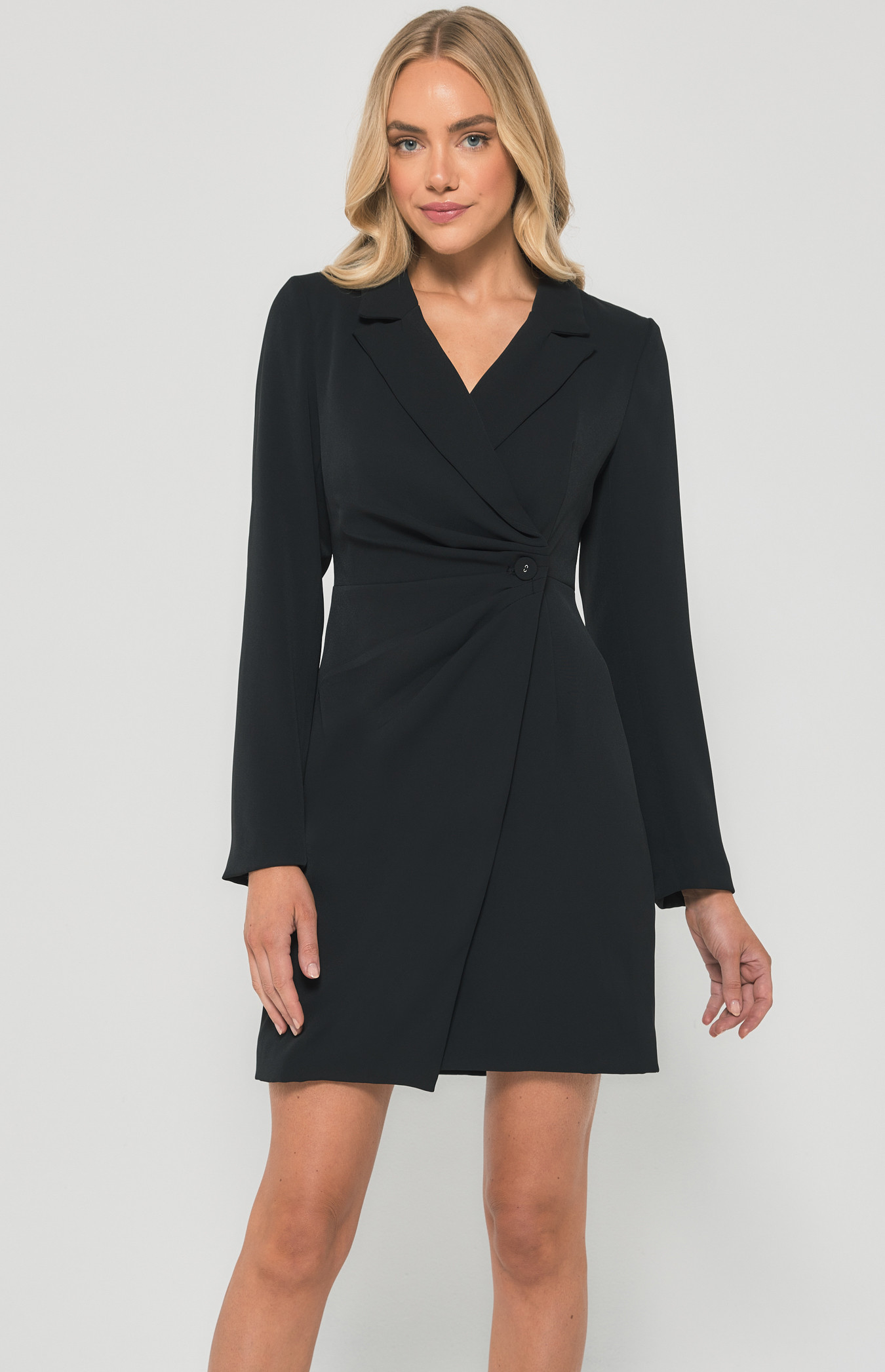 Blazer Dress with Pleated Front Details (SDR1365B)