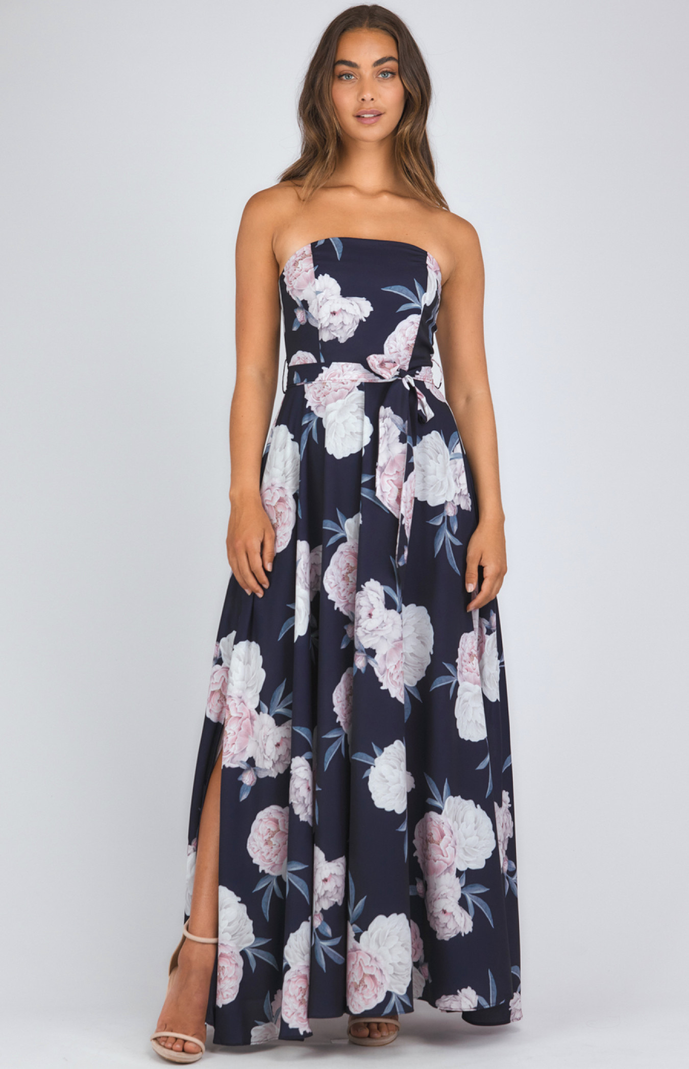 Floral Strapless Maxi Dress main image 1