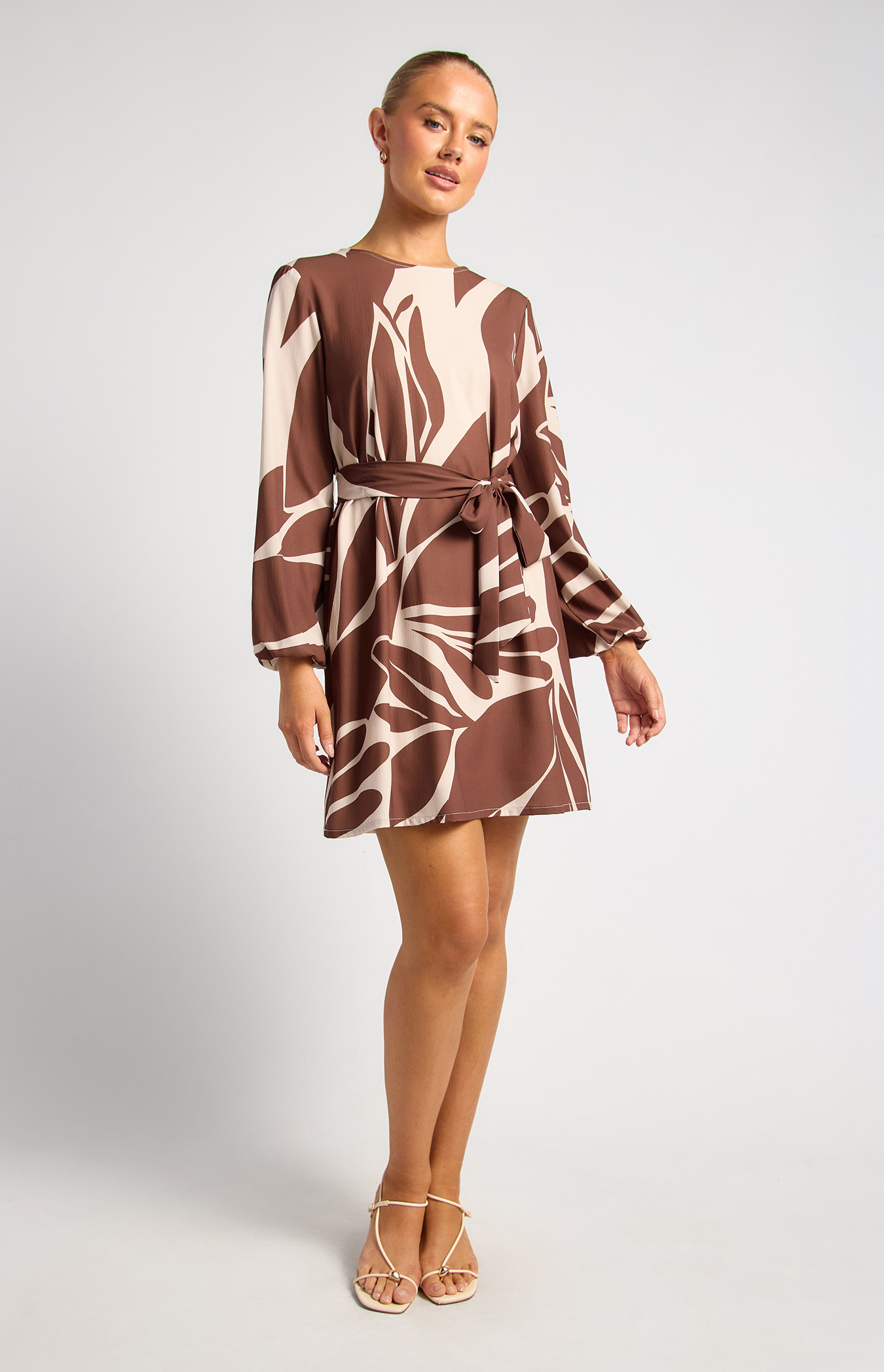 Abstract Printed Round Neck Shift Dress (SDR547-5B)