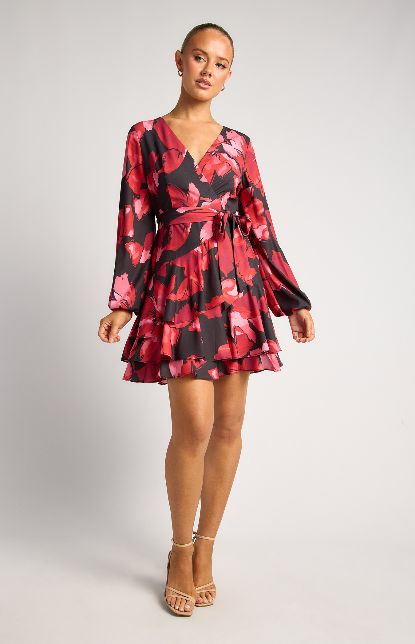 Floral Print Dress With Ruffle Hem (SDR840-3A)