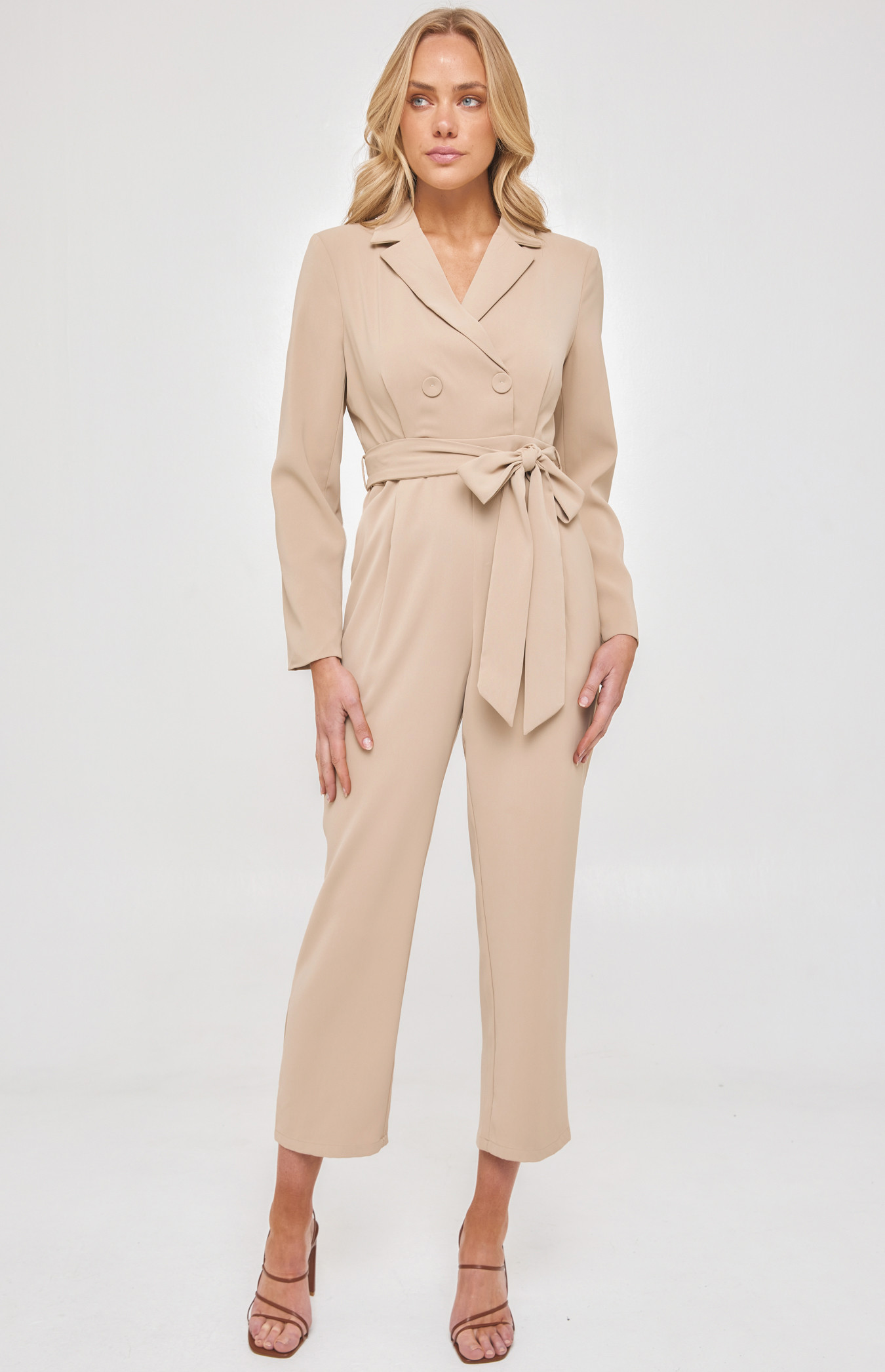 Blazer Style Jumpsuit with Self Fabric 