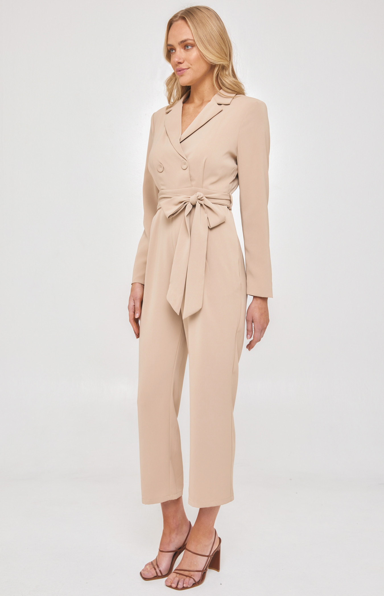 Blazer Style Jumpsuit with Self Fabric 