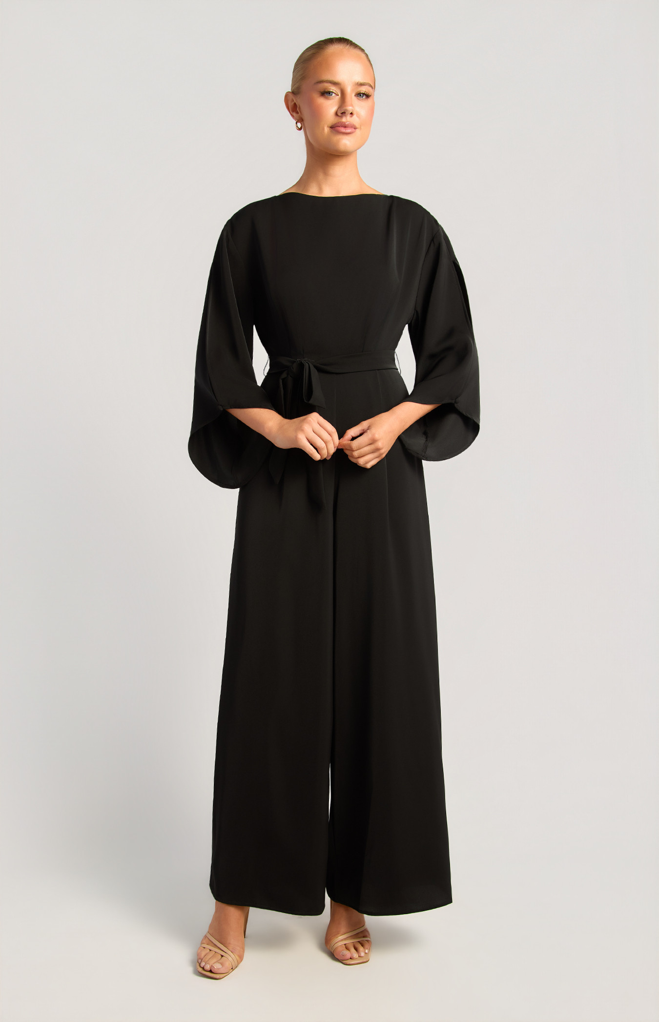 Buttoned Split Cape Sleeve Jumpsuit (SJP631A)