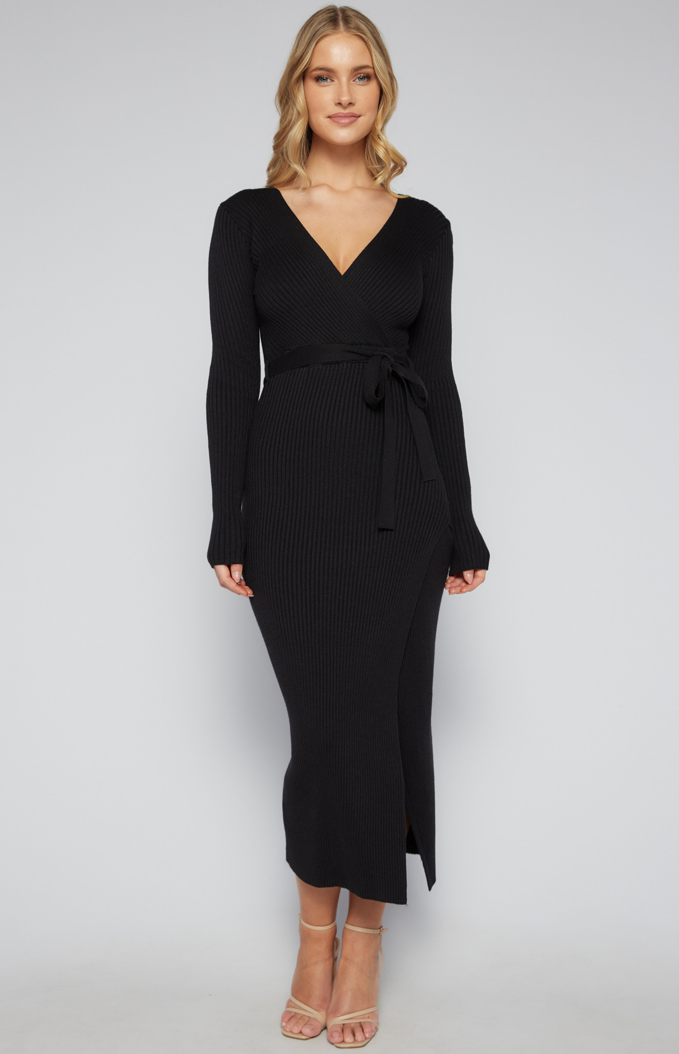 french connection spotlight knit dress Mozart Contrast Texture Knit Maxi Dress main image 0