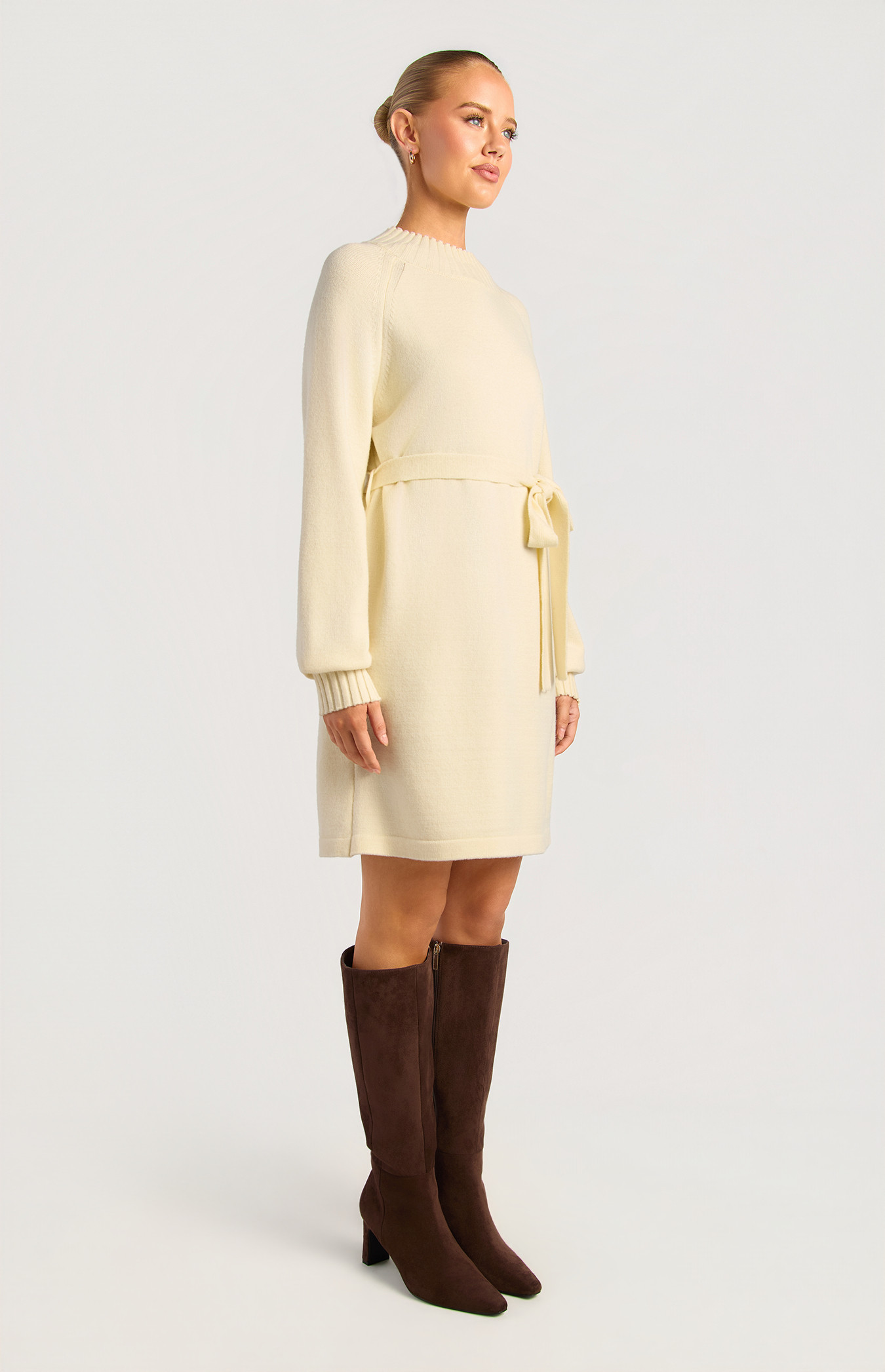 Drape Sleeves Loose Fit Knit Dress (SKN973)