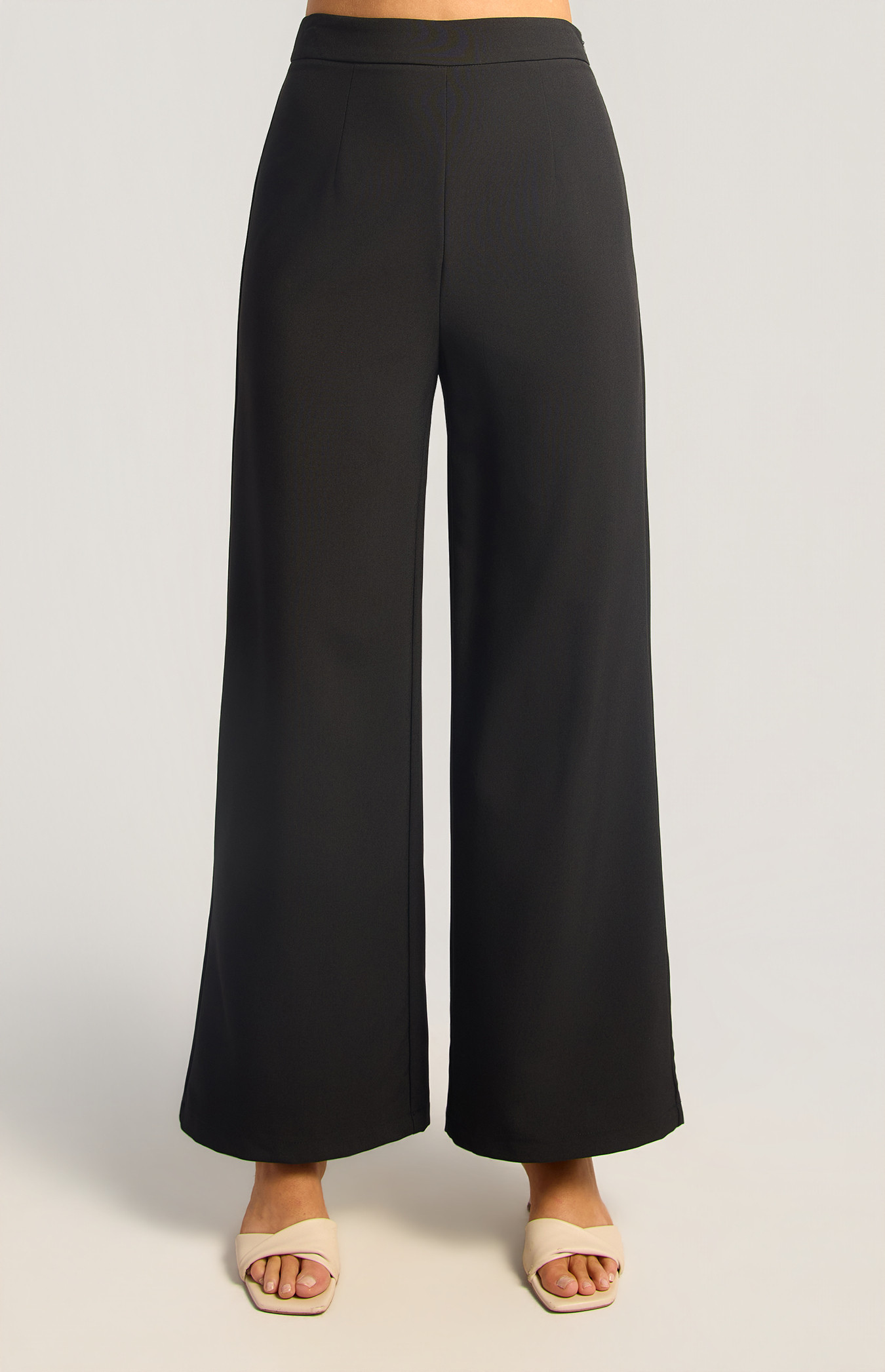 Straight Leg Pants With Elastic Back Detail (SPA519A)