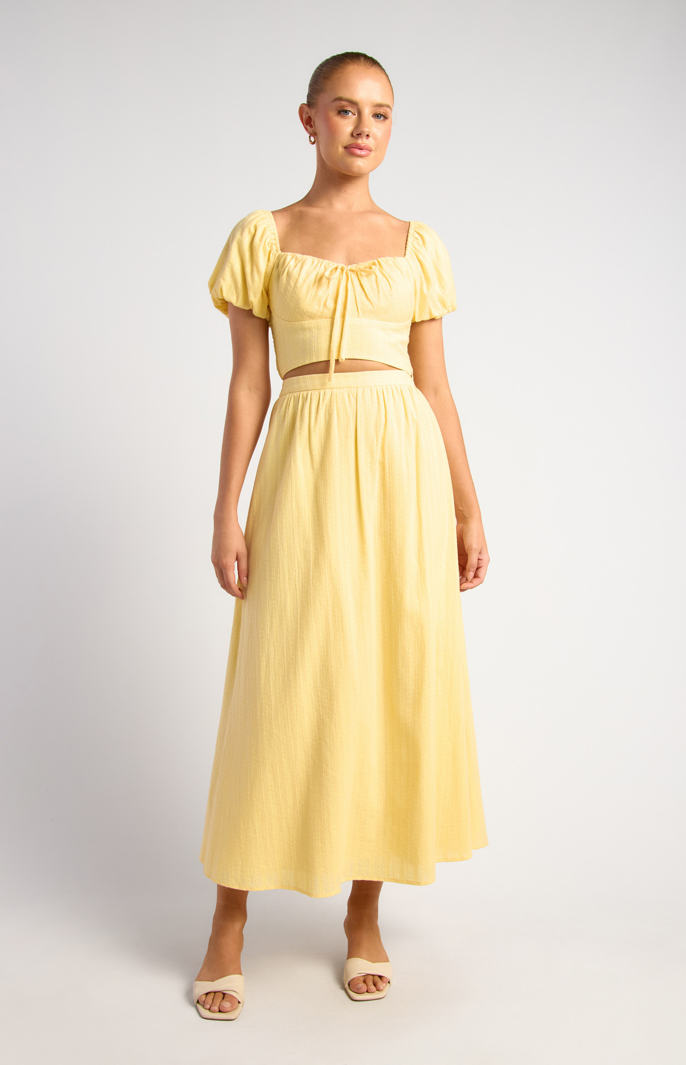 Cotton Embroidered Top And Skirt Set (SSE561A)