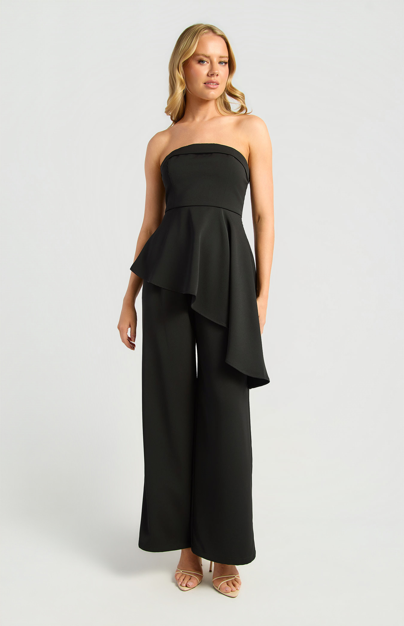 Asymmetric Hem Strapless Top And Pants Set (SSE615A)