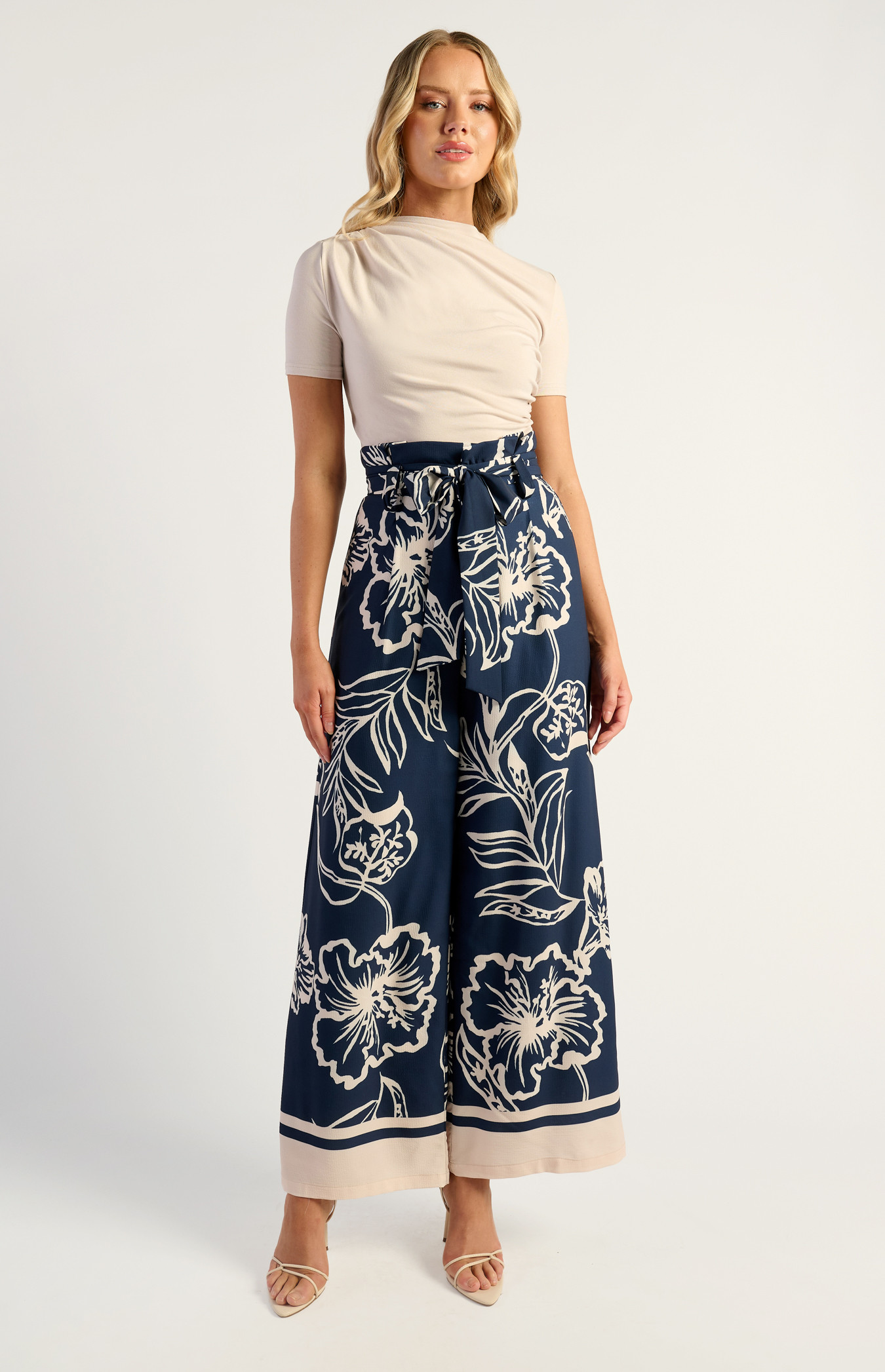 Stretch Jersey Top with Front Ruched Detail (STO682-2B)