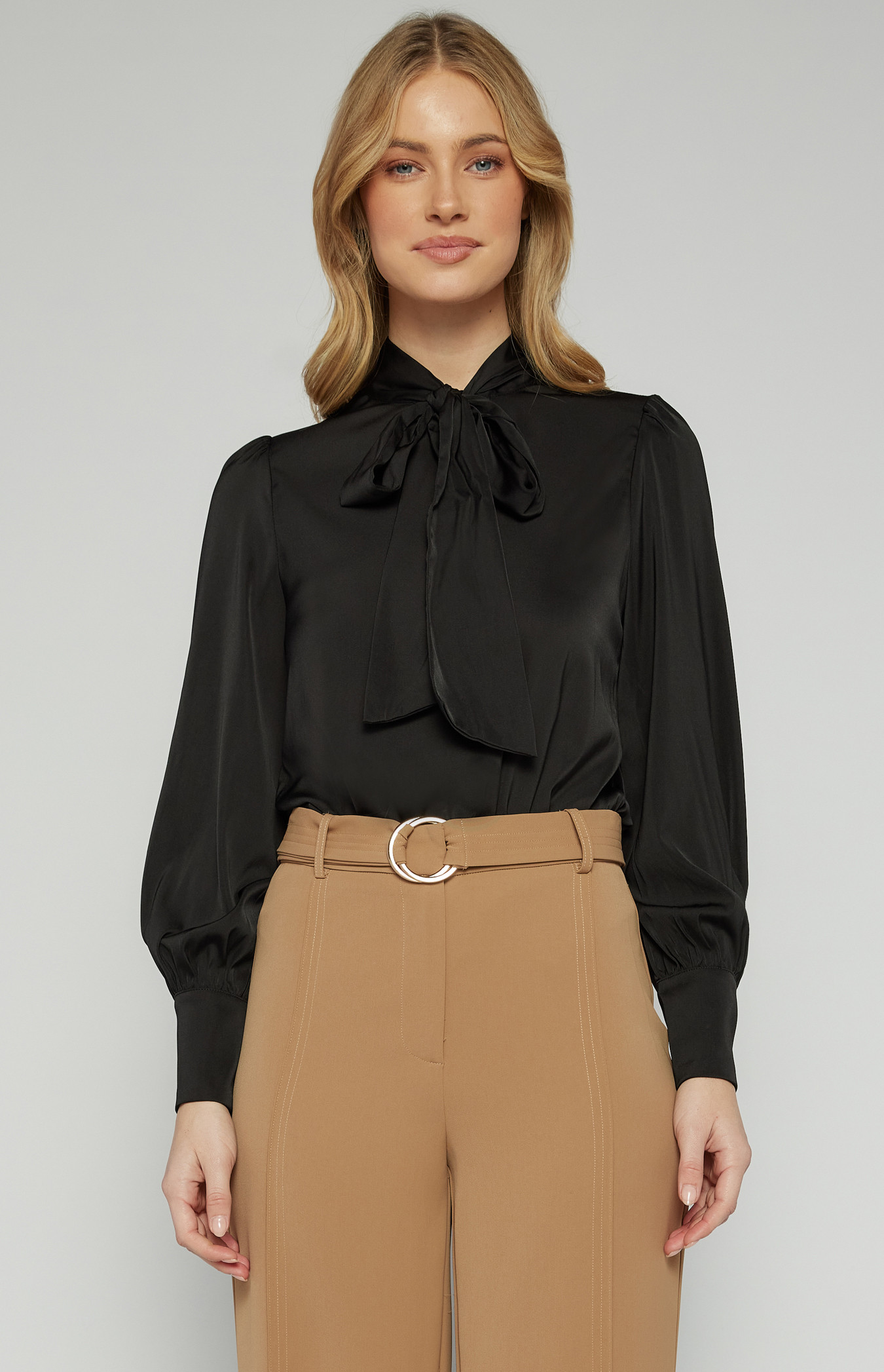 Tie Neck Satin Top main image 1