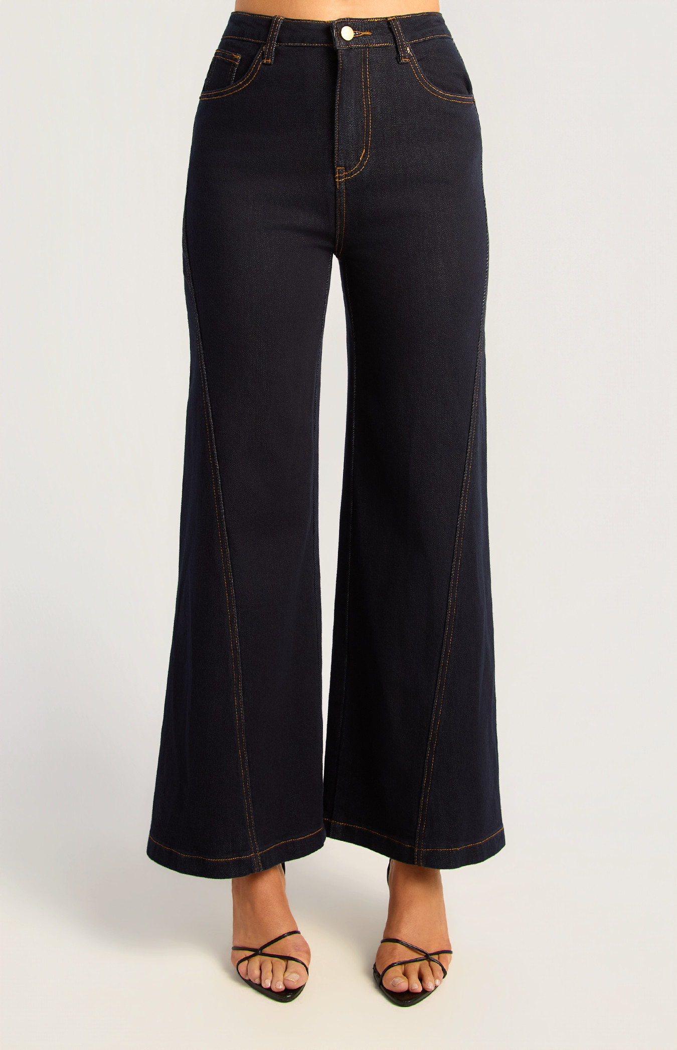 Hem Seam Detail Denim Jeans (WDM658)