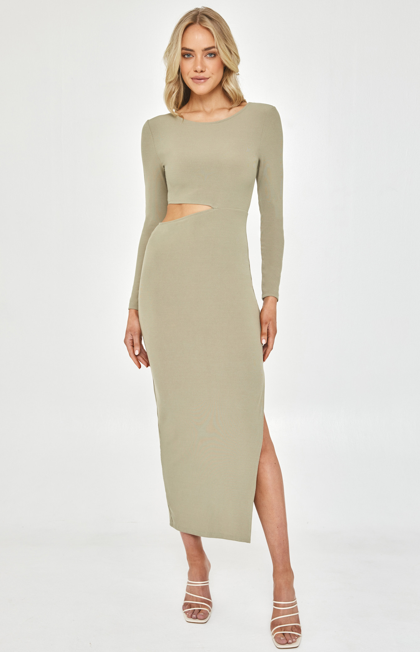 Jersey Cut Out Detail Dress with Side Split (WDR357A)