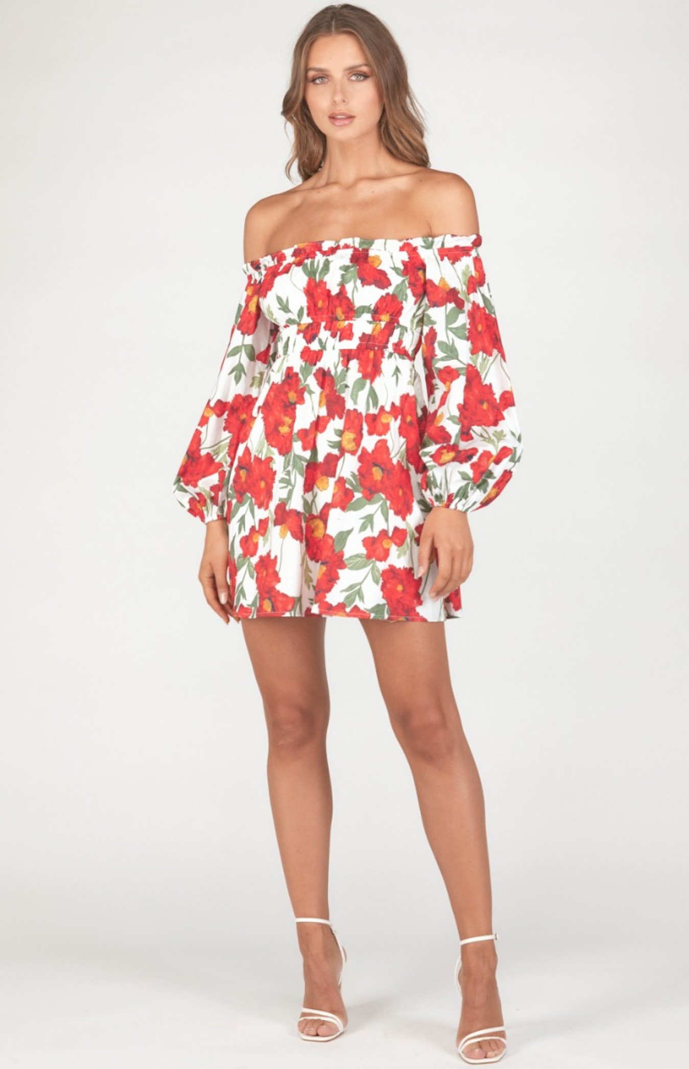 Floral Off the Shoulder Dress with 