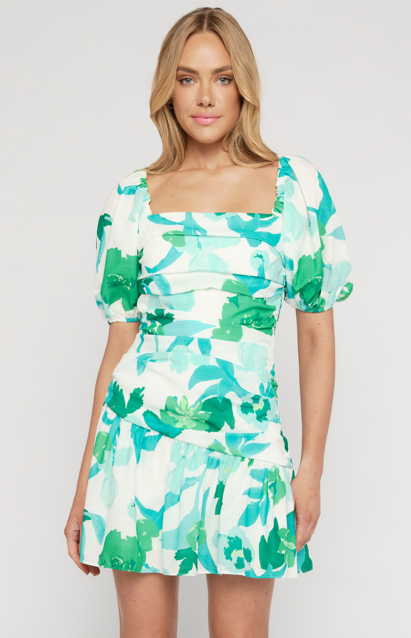 Flower Petal Linen Mini Dress