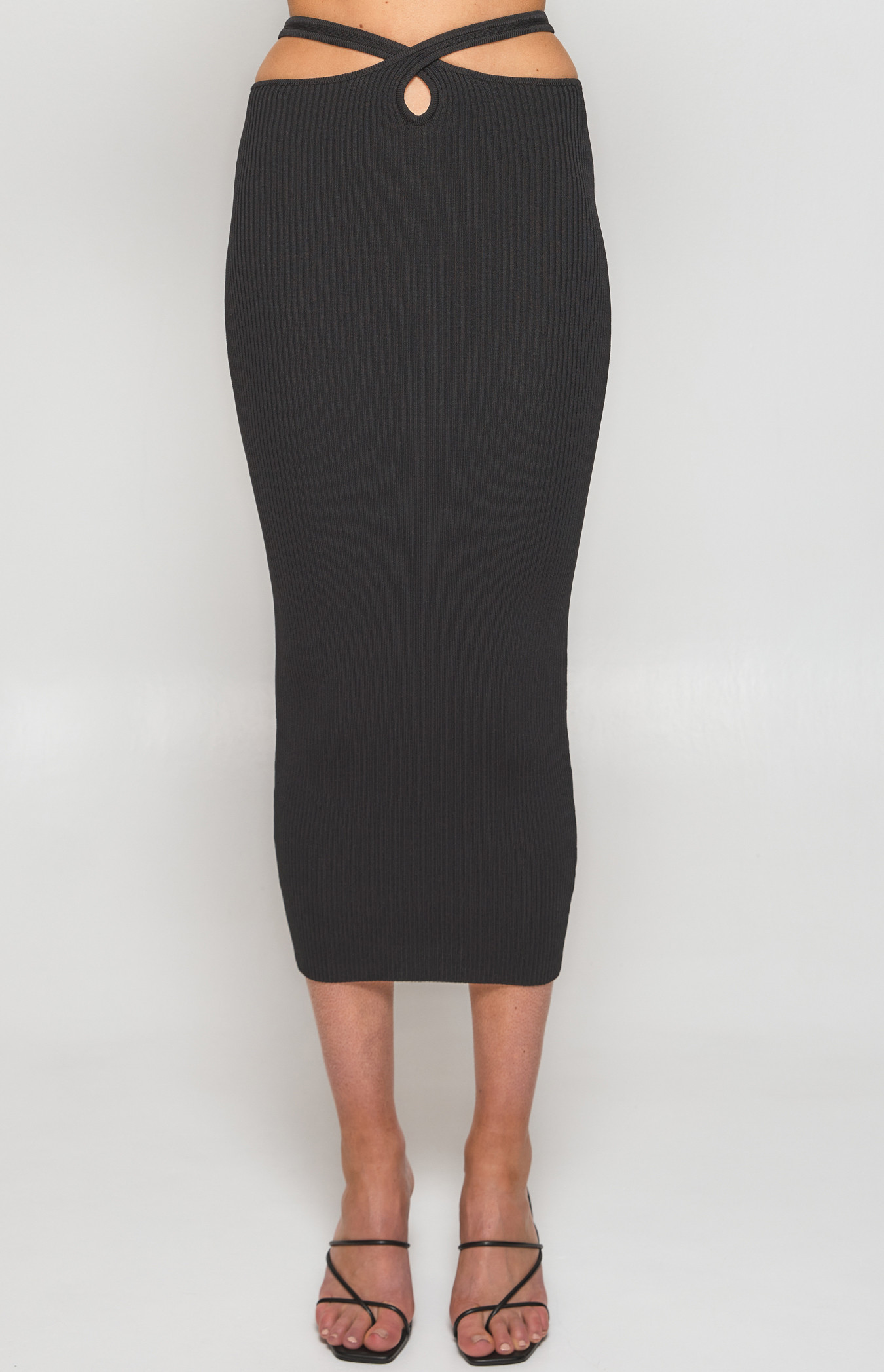 Knit Midi Skirt with Cross Strap (WKN456) Style State — free download
