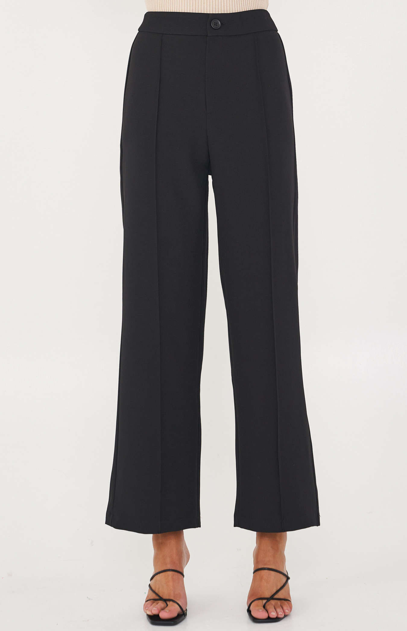 High Waisted Pants with Front Seam Details (WPA218B)