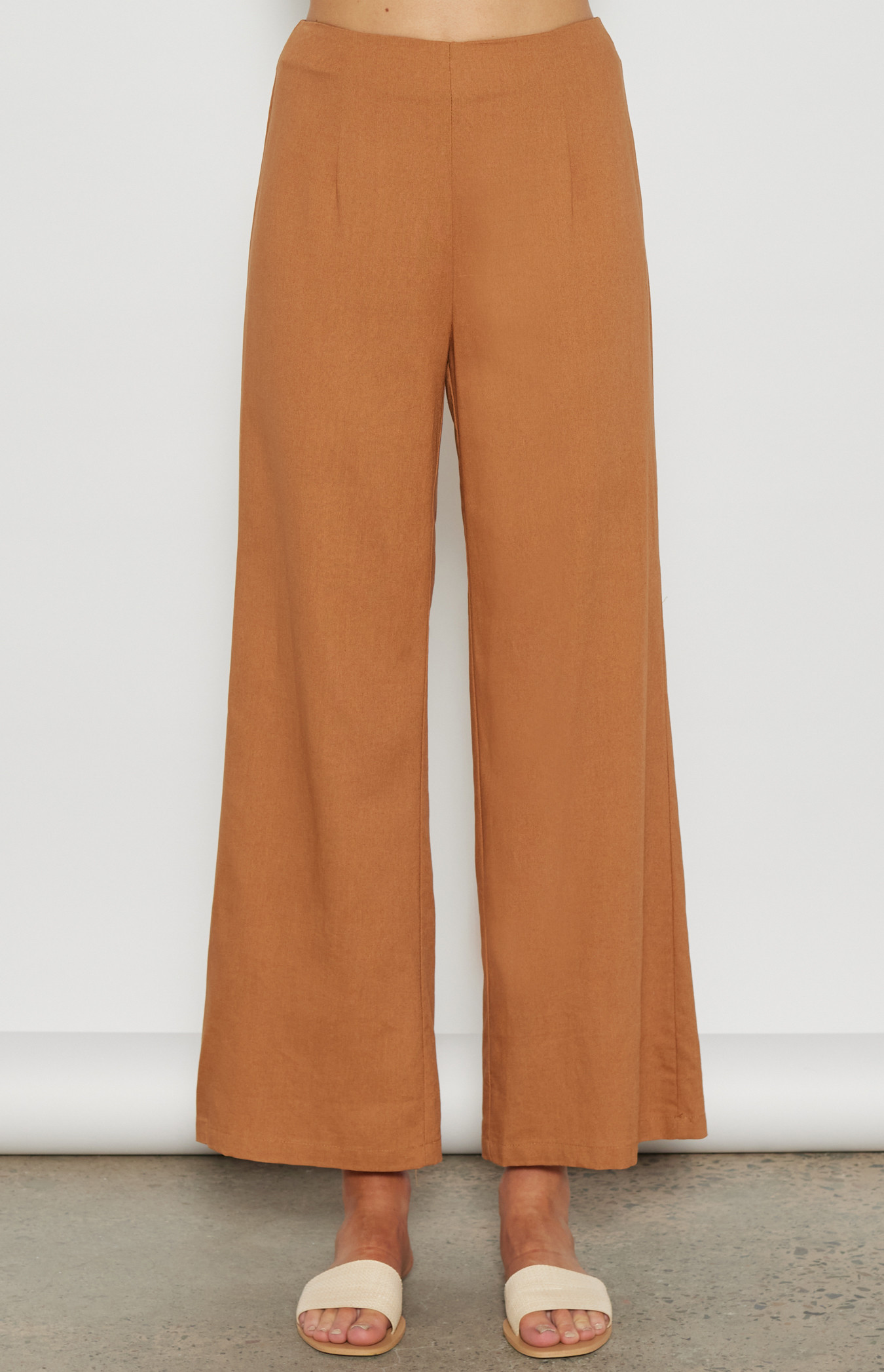 Linen Blend Pants with Centre Back Zipper (WPA260A)