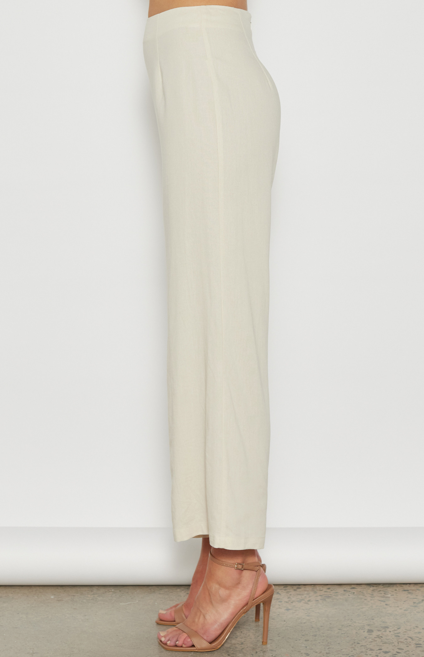 Express  Super High Waisted Linen-Blend Wide Leg Trouser Pant in