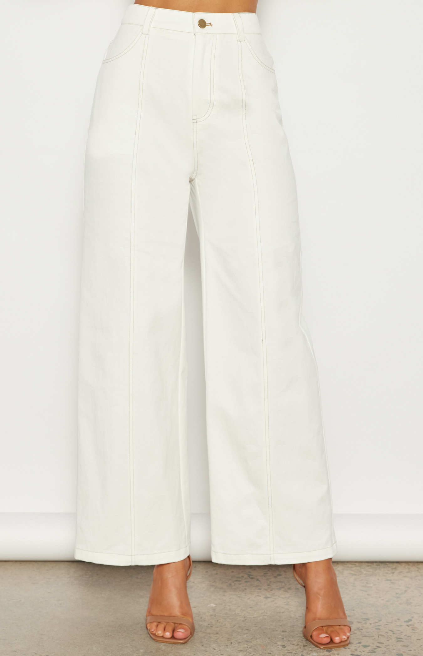 High Waisted Cotton Jeans with Front Seam Detail (WPA271B)