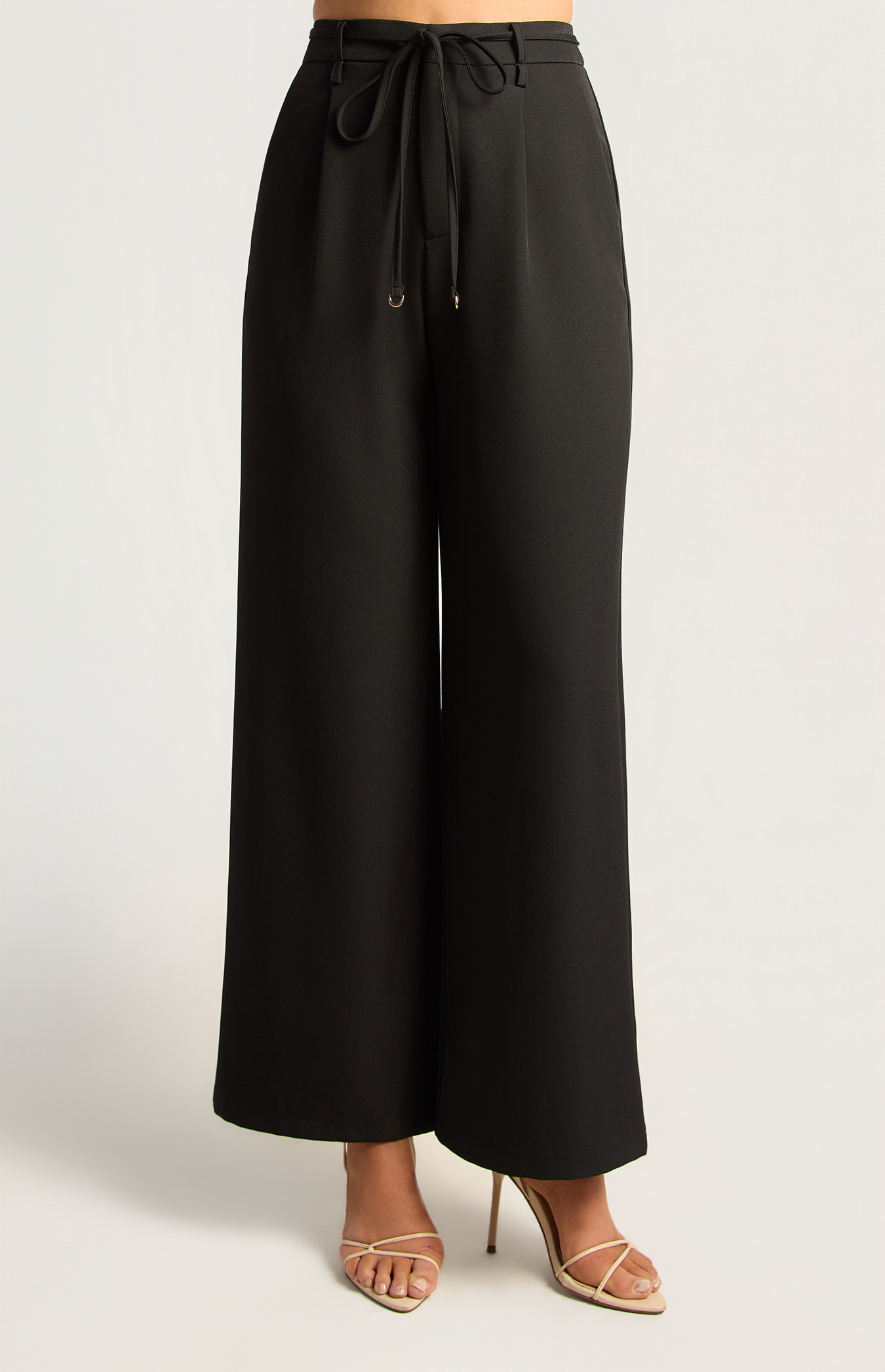 High Waisted Straight Leg Pants With Elastic Back Detail (WPA349B)