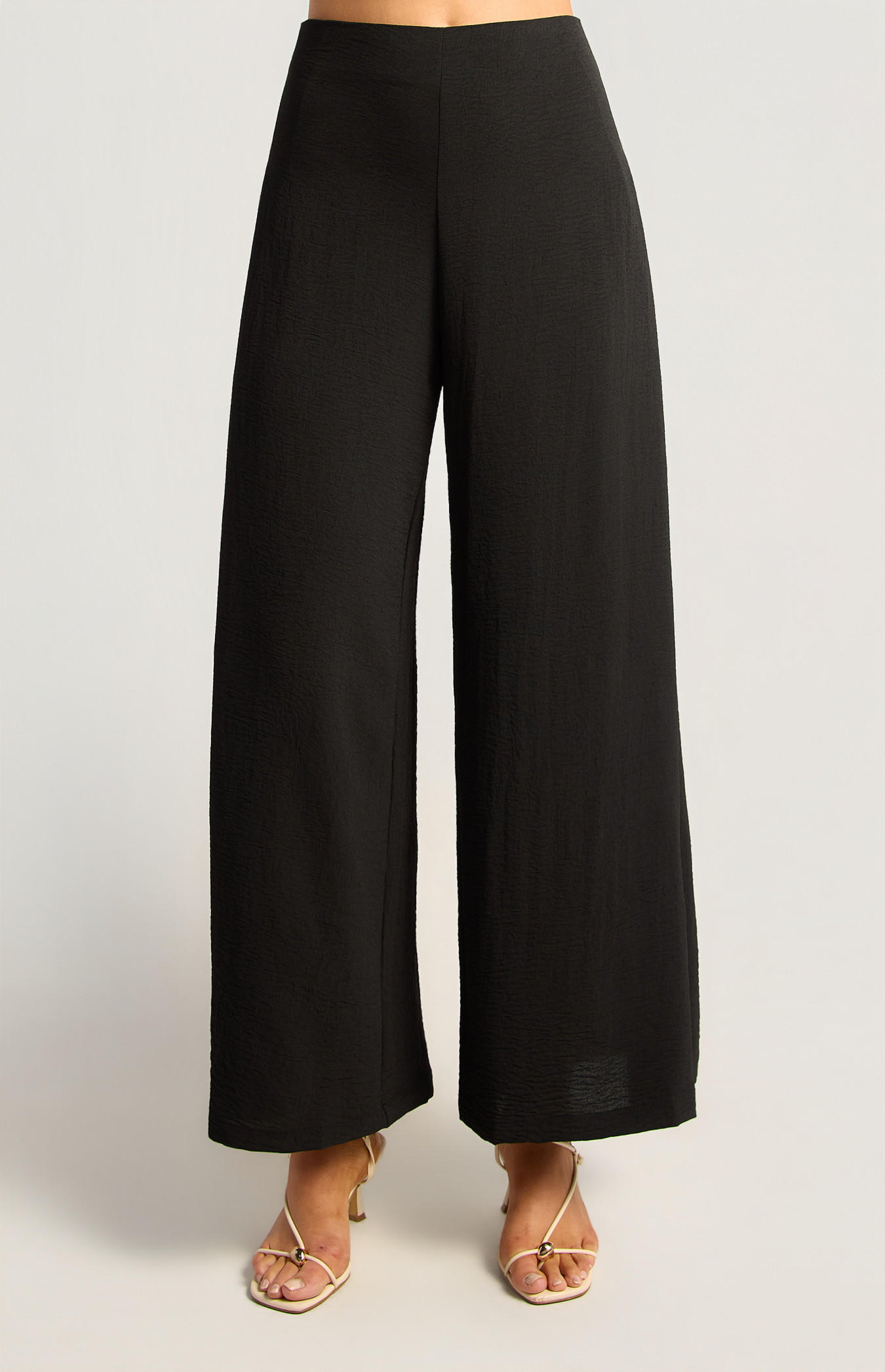 High Waisted Side Pleat Detail Wide Leg Pant (WPA355B)