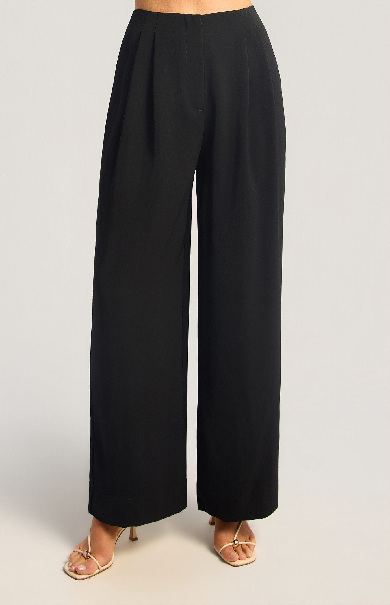 Double Pleat Detail Straight Leg Pants (WPA367B)