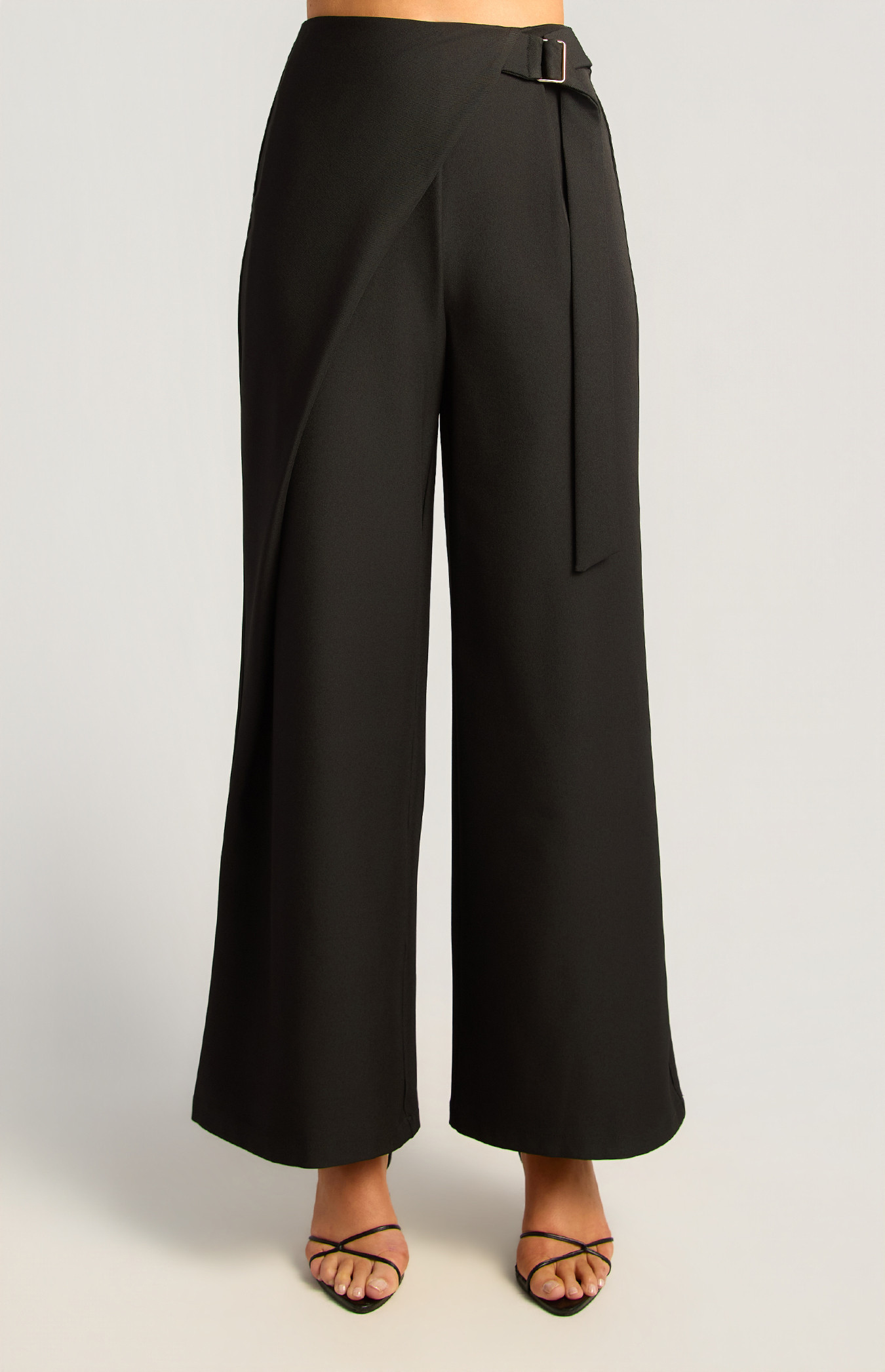 Wrap Tie Detail Wide Leg Pants (WPA368B)
