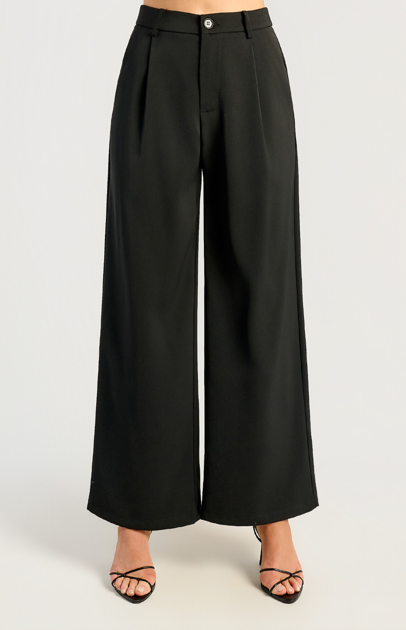 High Waisted Front Pleat Detail Pants (WPA386B)