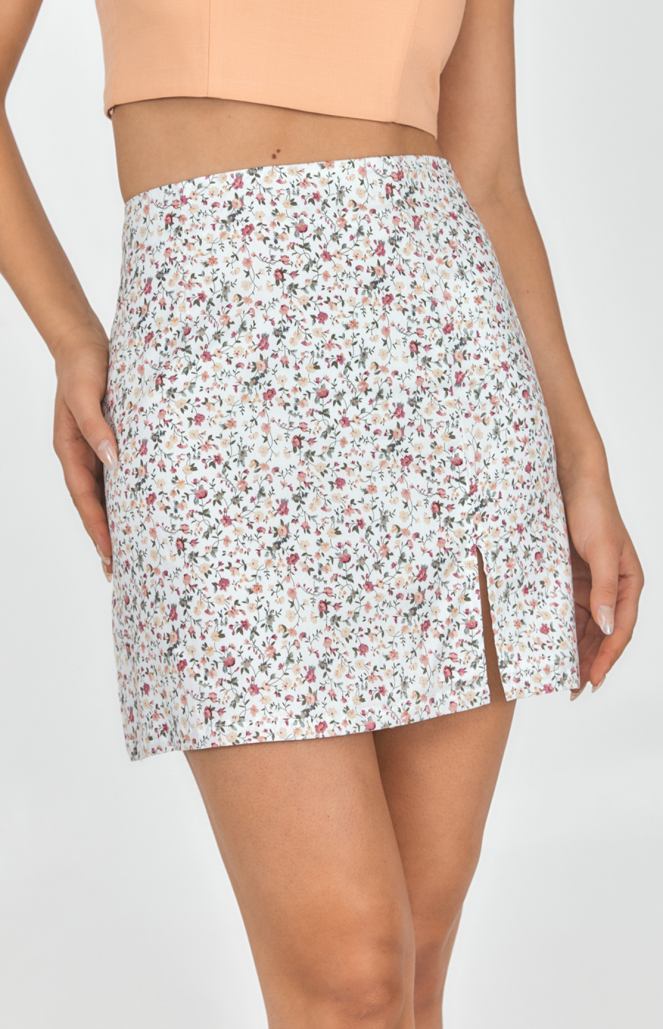 Printed Side Split Skirt (WSK205B)
