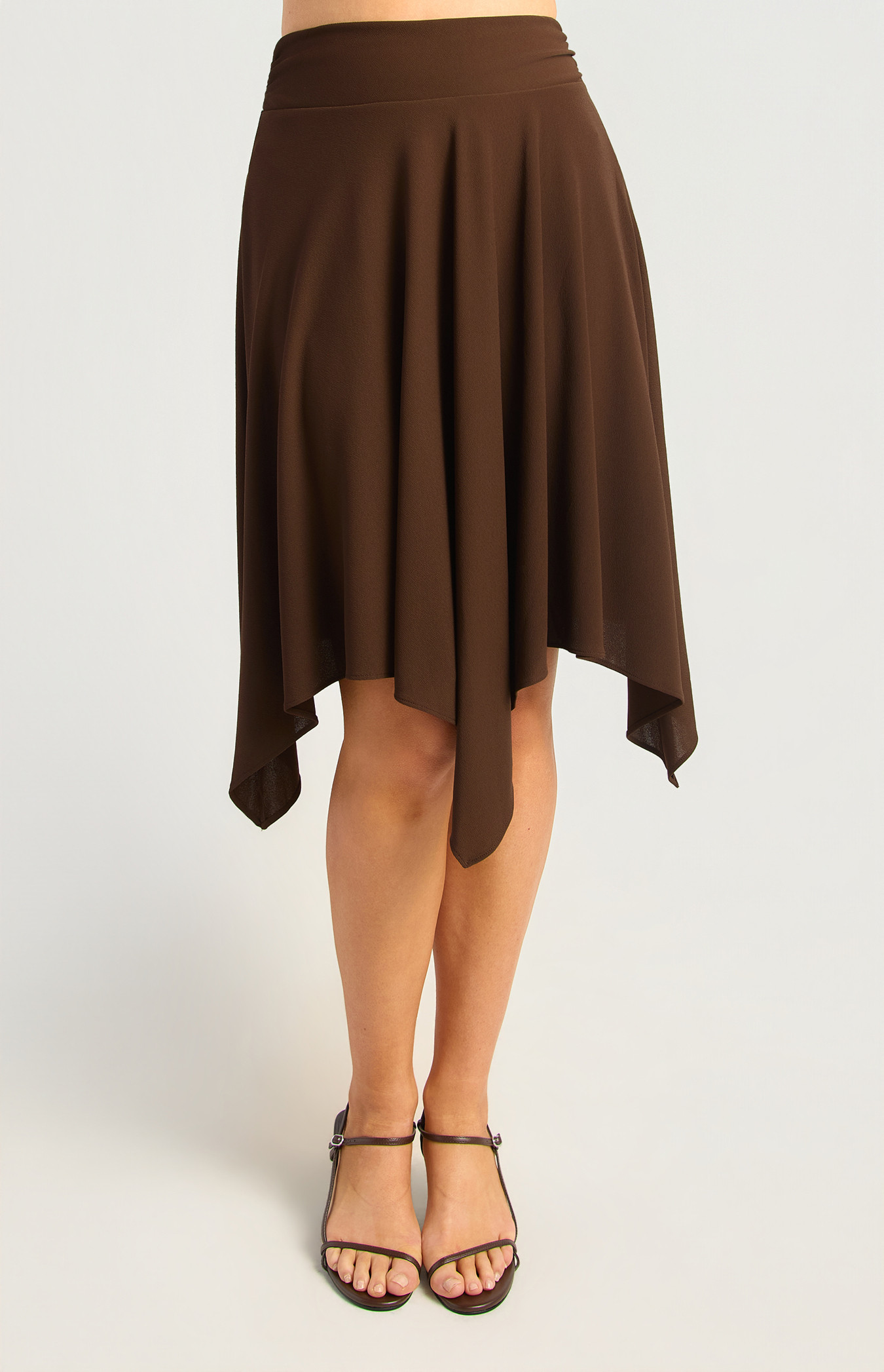 Hankerchief Hem Waist Panel Detail Skirt (WSK296B)