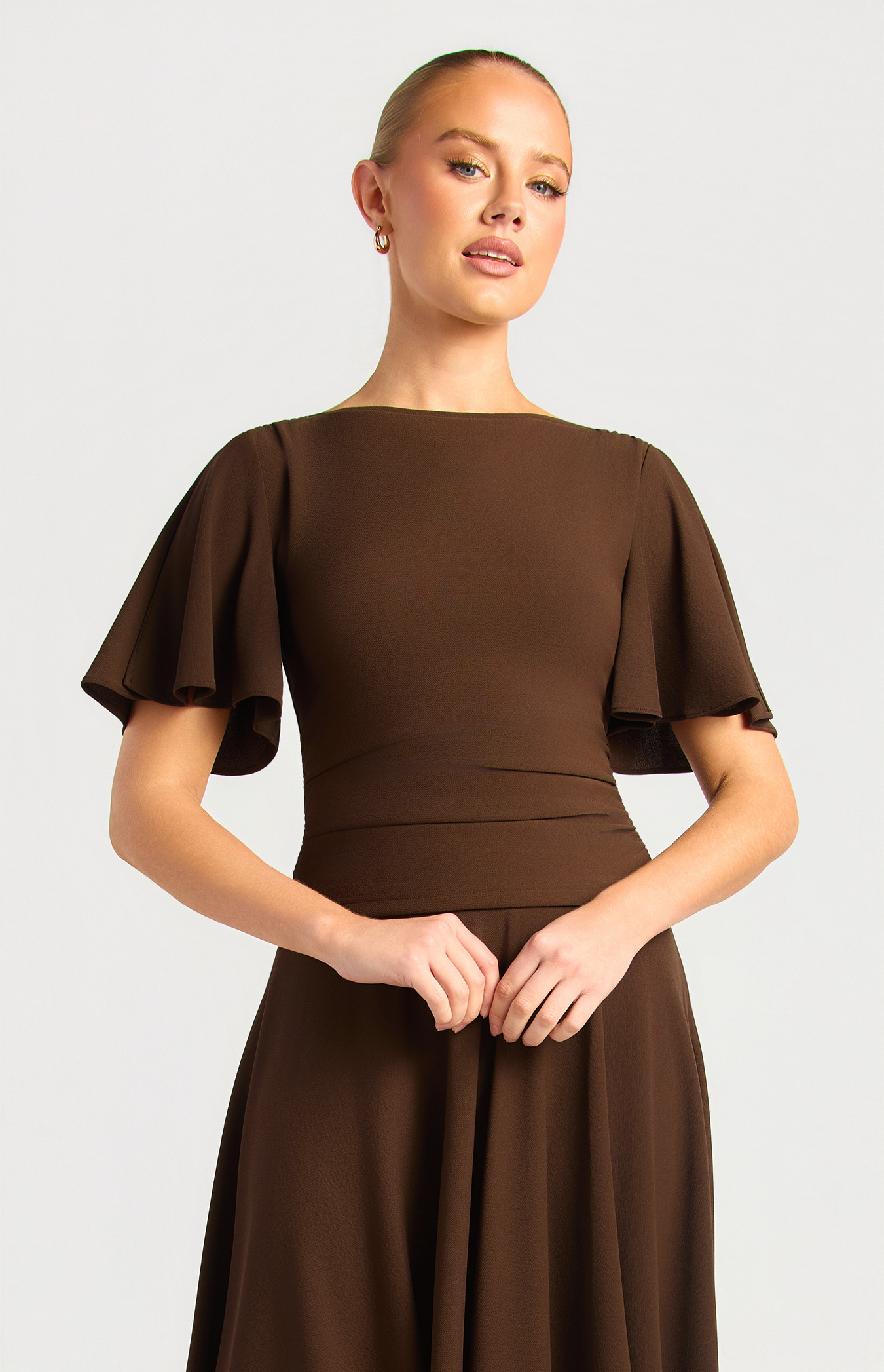 Flutter Split Sleeve Jersey Top (WTO879B)